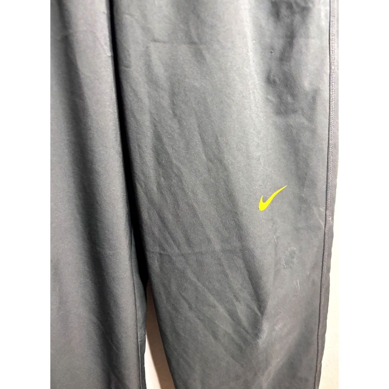 Nike Nike Livestrong Pants Mens M Gray Yellow Swoosh Windbreaker Ankle Zip Y2K Size 40R - 2 Thumbnail