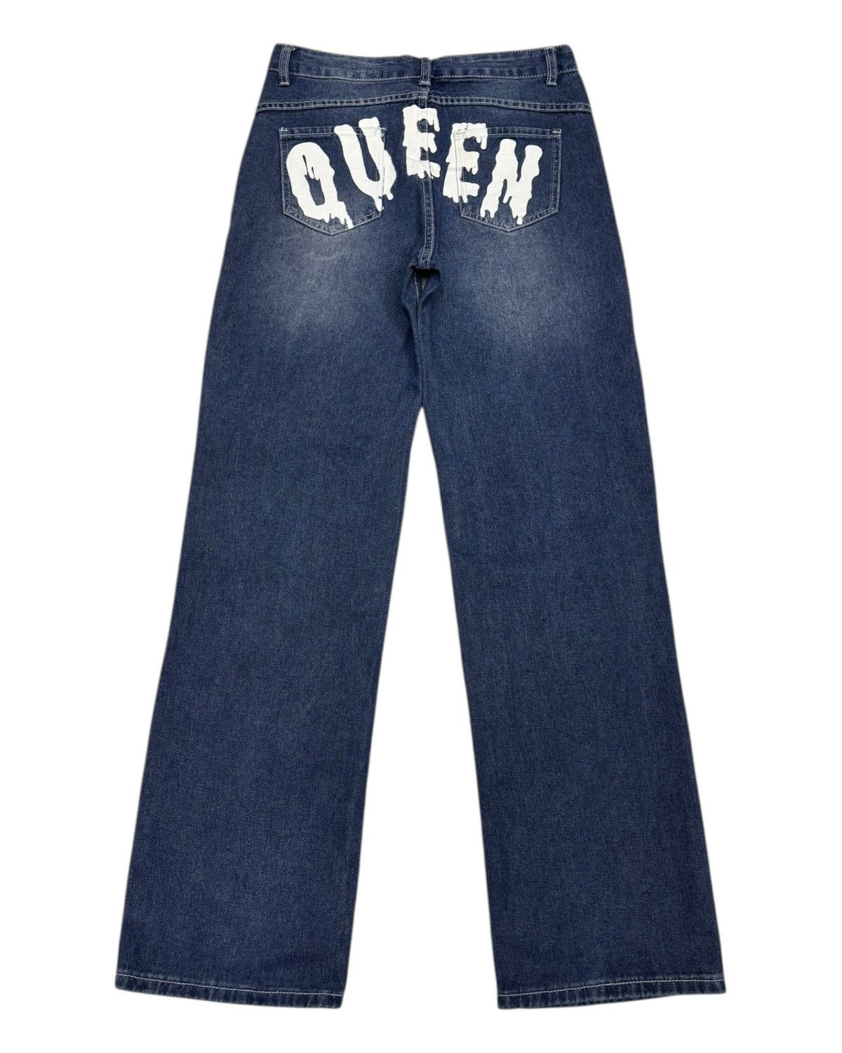 Y-3 × Yohji Yamamoto Y-3 Yohji Yamamoto Custom Paint Queen Baggy Loose Jeans Size US 30 / EU 46 - 2 Thumbnail