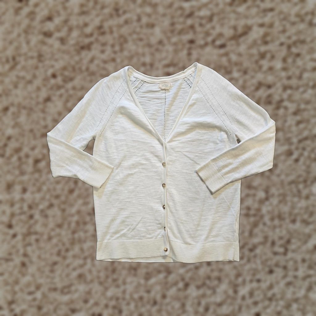 FatFace Fat Face Sweater Cardigan Womens Size 8 White Lightweight Capsule Button Casual Knit Regular Size M / US 6-8 / IT 42-44 - 1 Thumbnail
