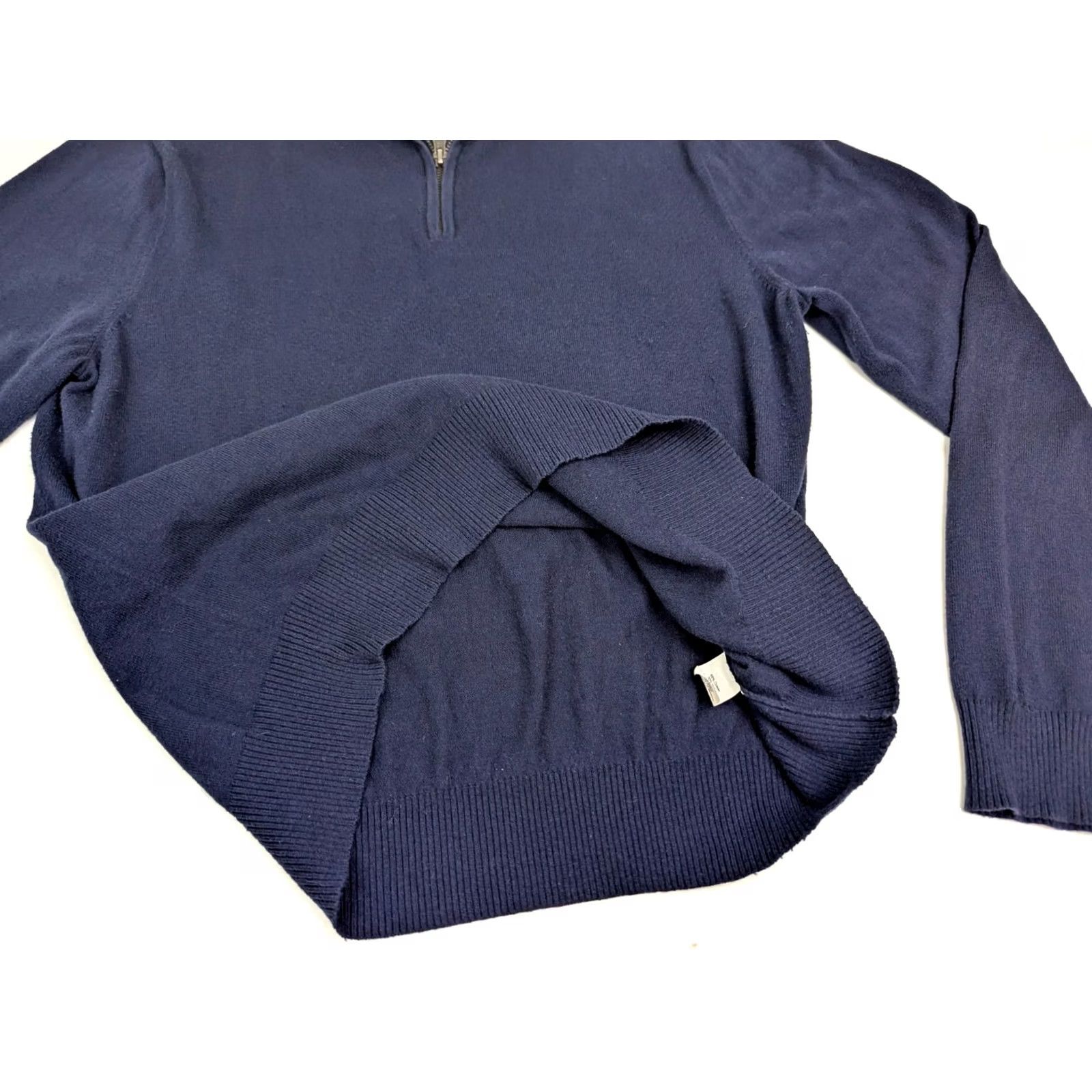 J.Crew J.CREW Harbor Cotton Merino Wool 1/4 Zip Pullover Sweater Men XL Navy Blue Size US XL / EU 56 / 4 - 4 Thumbnail