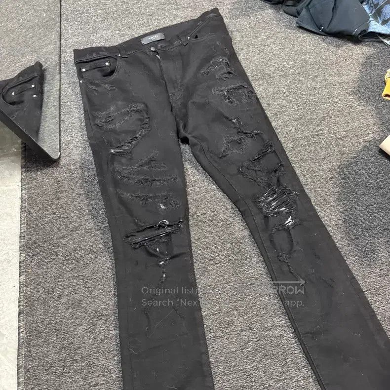 Amiri Amiri Big destroyed black tattered Size US 31 - 5 Thumbnail