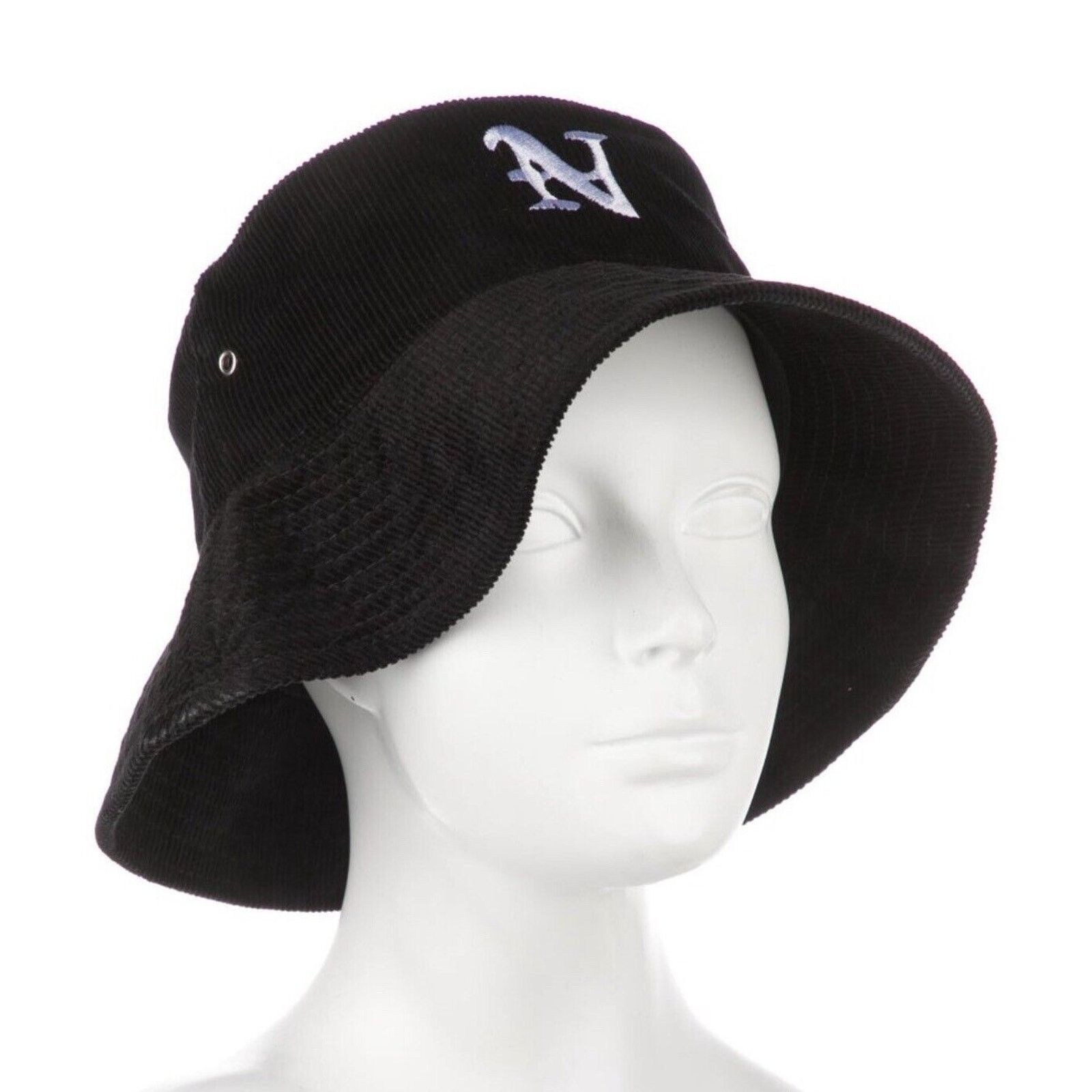 Nahmias NAHMIAS Corduroy Bucket Hat Size One Size Black Logo Letter Size ONE SIZE - 6 Thumbnail