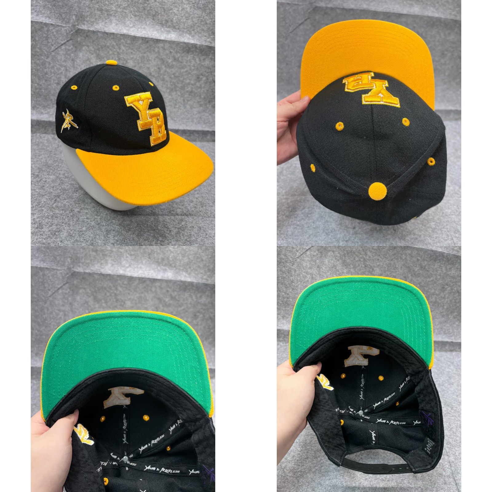 Vintage Young & Reckless Hat Cap Snap Back Adult One Size Black Yellow Acrylic Wool Size ONE SIZE - 8 Thumbnail