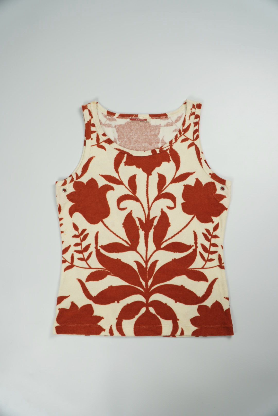 Prada Prada Floral Print Terry Fabric Sleeveless Tank Top Size L / US 10 / IT 46 - 1 Thumbnail