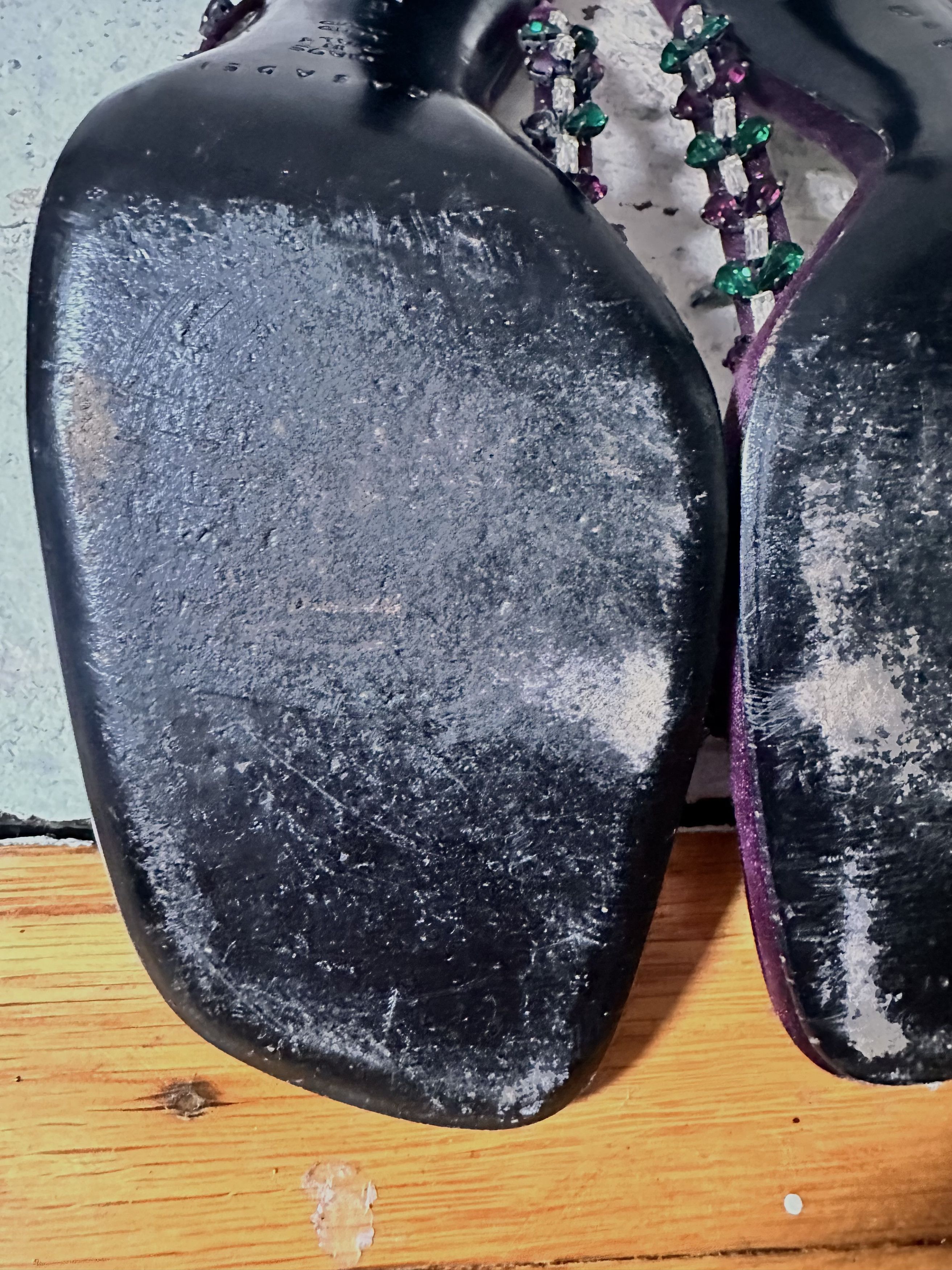 Casadei VINTAGE CASADI CRYSTAL SILK PURPLE EVENING SANDALS_ 9 US Size US 9 / IT 39 - 2 Thumbnail