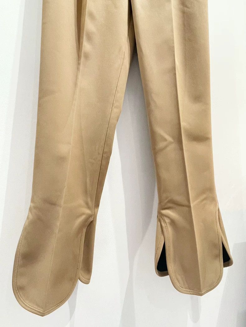 Toga Pulla Toga Pulla 19SS Belt-Trim High-Waist Tapered Pants 2504-Nex Size 37" - 3 Thumbnail