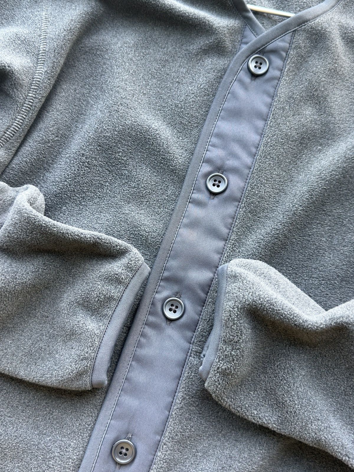 Muji MUJI Japan Mens Charcoal Fleece Button Front Cardigan Jacket Size US M / EU 48-50 / 2 - 7 Thumbnail