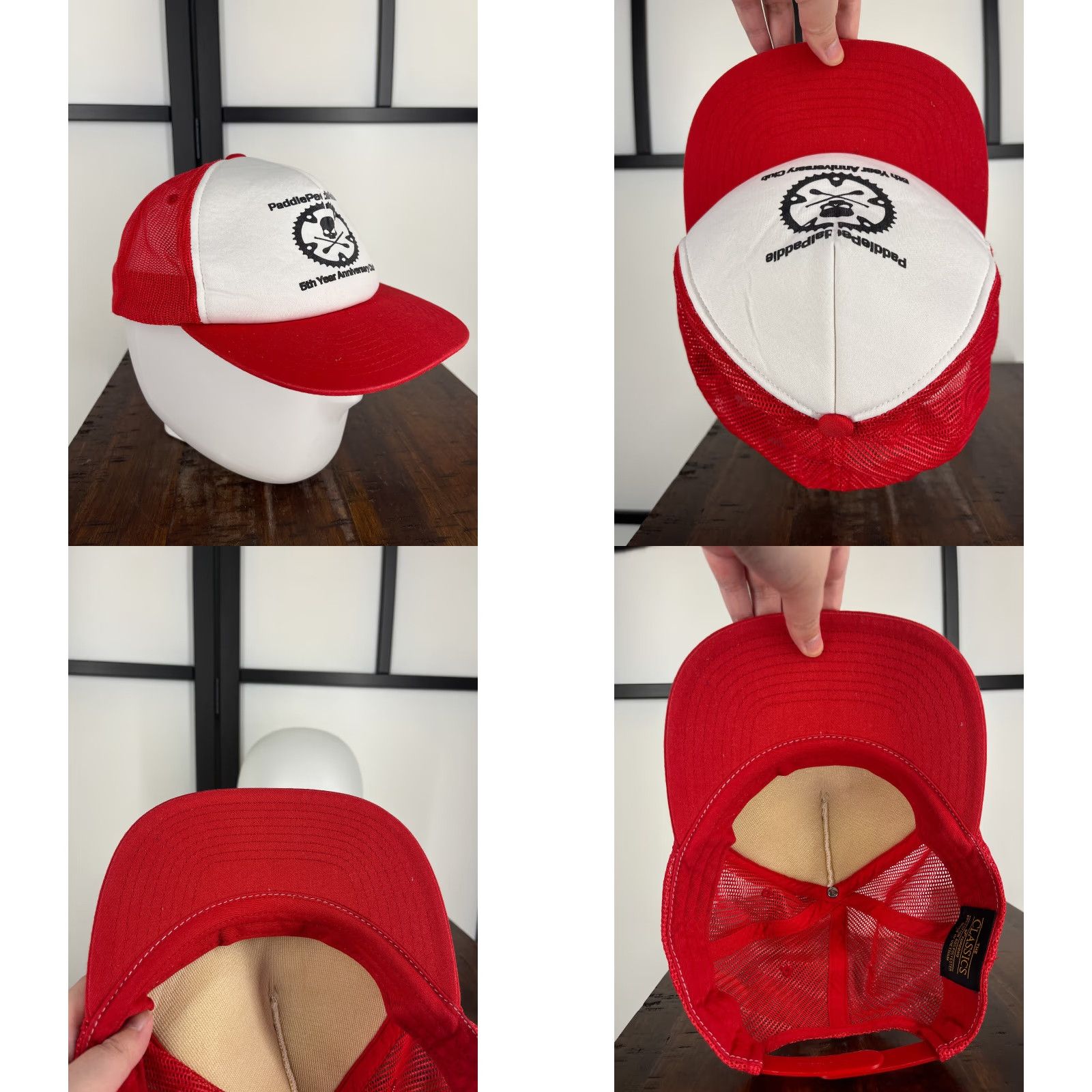 Vintage VINTAGE Paddle 5th Year Anniversery Club Hat Cap Strap Back Adult Red Skull Cotton Size ONE SIZE - 8 Thumbnail