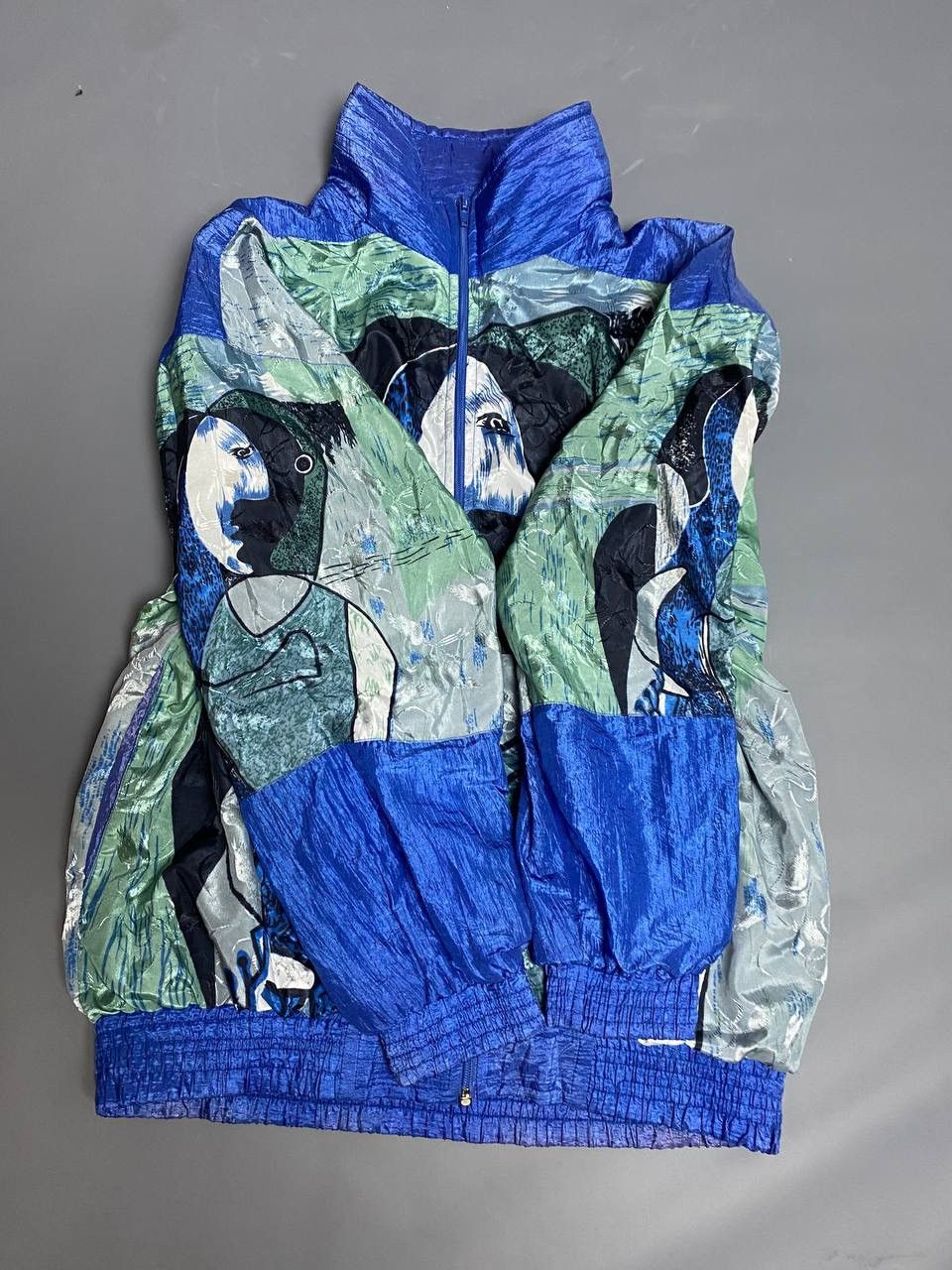 Vintage Vintage 90s Resort Bay Abstract Picasso Windbreaker Jacket S Size US S / EU 44-46 / 1 - 9 Thumbnail