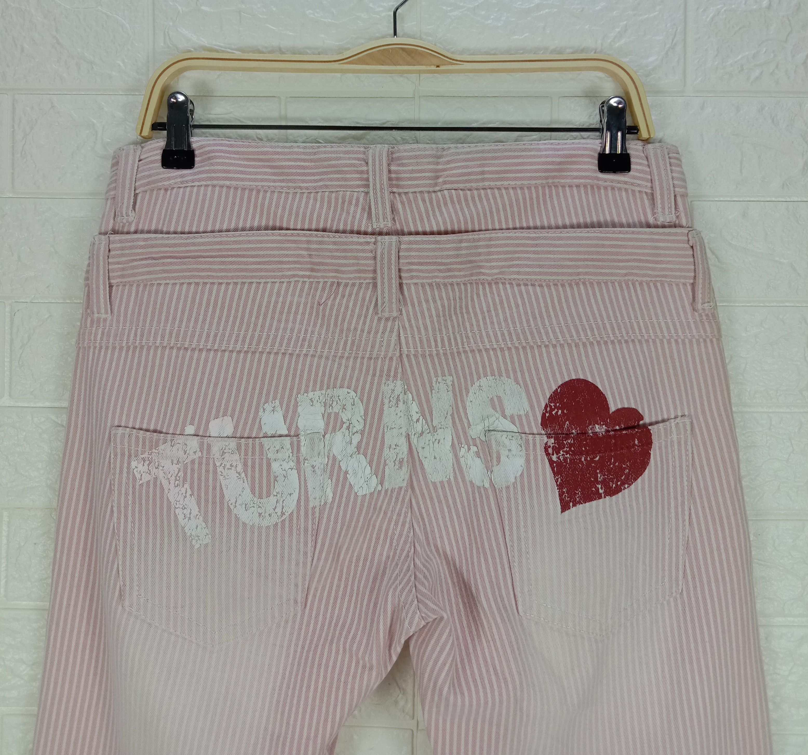 Beauty Beast Japanese Double Waist Jeans Patched Striped Hickory Denim Size 32" / US 10 / IT 46 - 2 Thumbnail