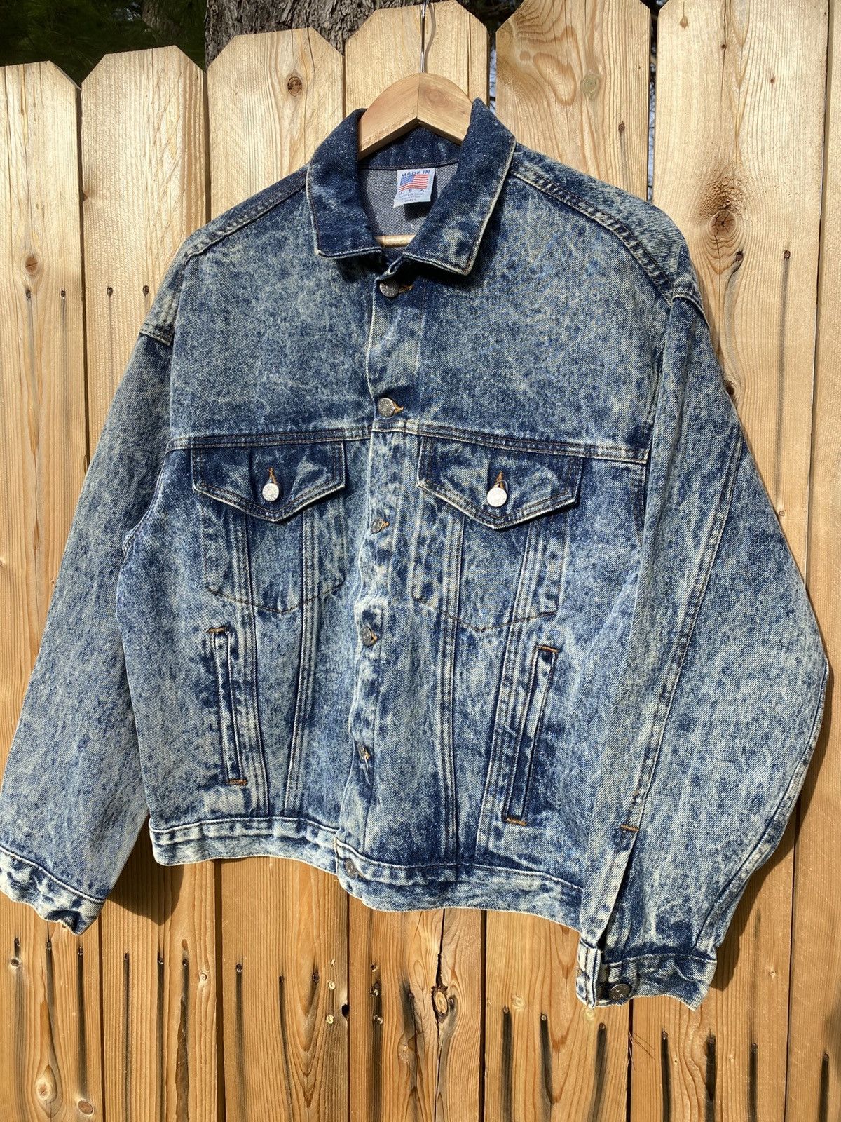 Vintage Vtg Made USA Smith & Wesson Logo Acid Stone Wash Jean Jacket Size US S / EU 44-46 / 1 - 5 Thumbnail