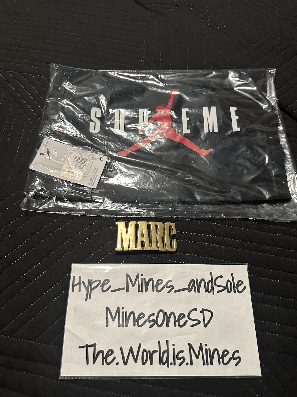 Supreme NWT Supreme x Jordan Drawstring Bag - Black Size ONE SIZE - 5 Thumbnail
