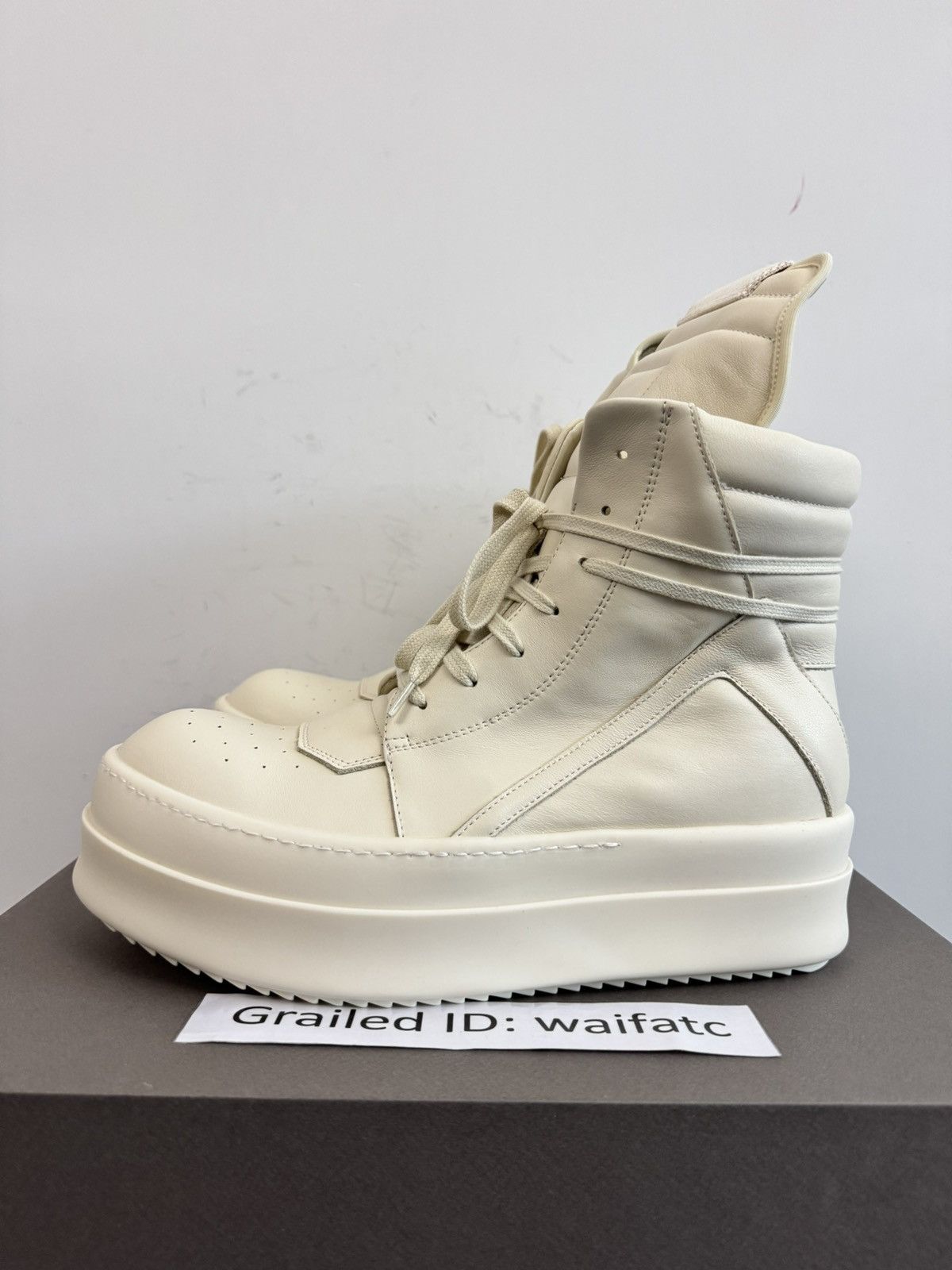 Rick Owens RICK OWENS LEATHER MILK MEGA GEOBASKETS | Grailed Rick Owens RICK OWENS LEATHER MILK MEGA GEOBASKETS | Grailed