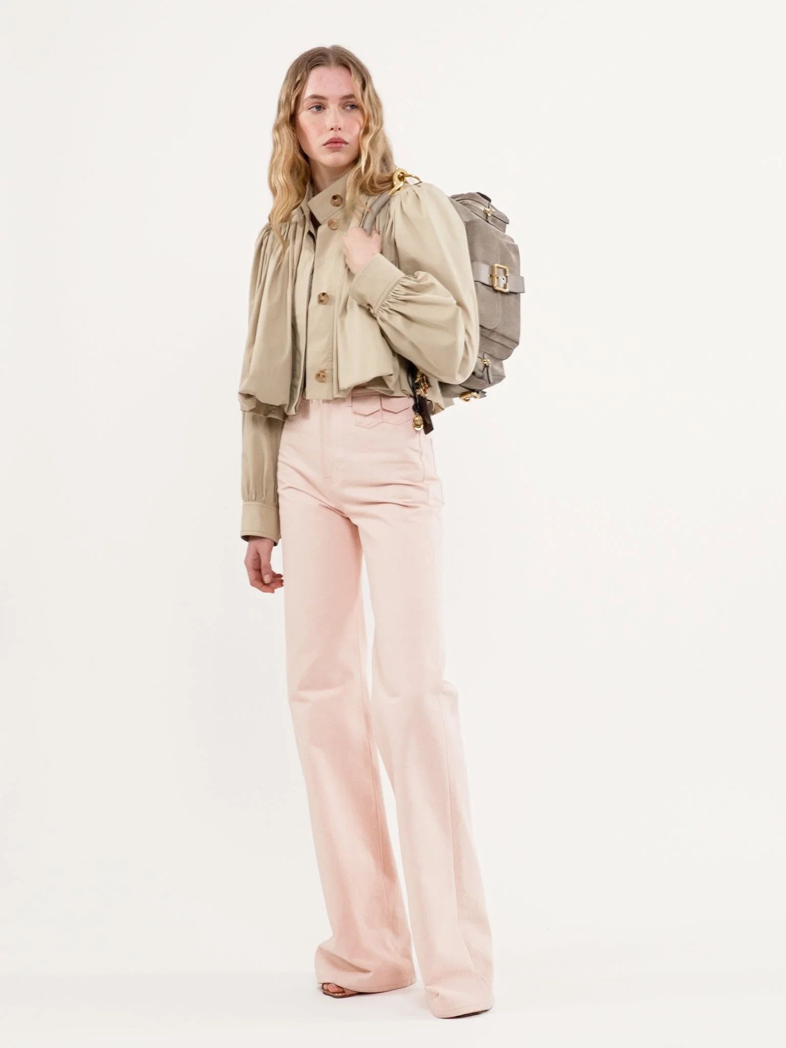 Chloe o1loc1c10326 High-Rise Flare Jeans in Airy Pink Size 28" / US 6 / IT 42 - 4 Thumbnail