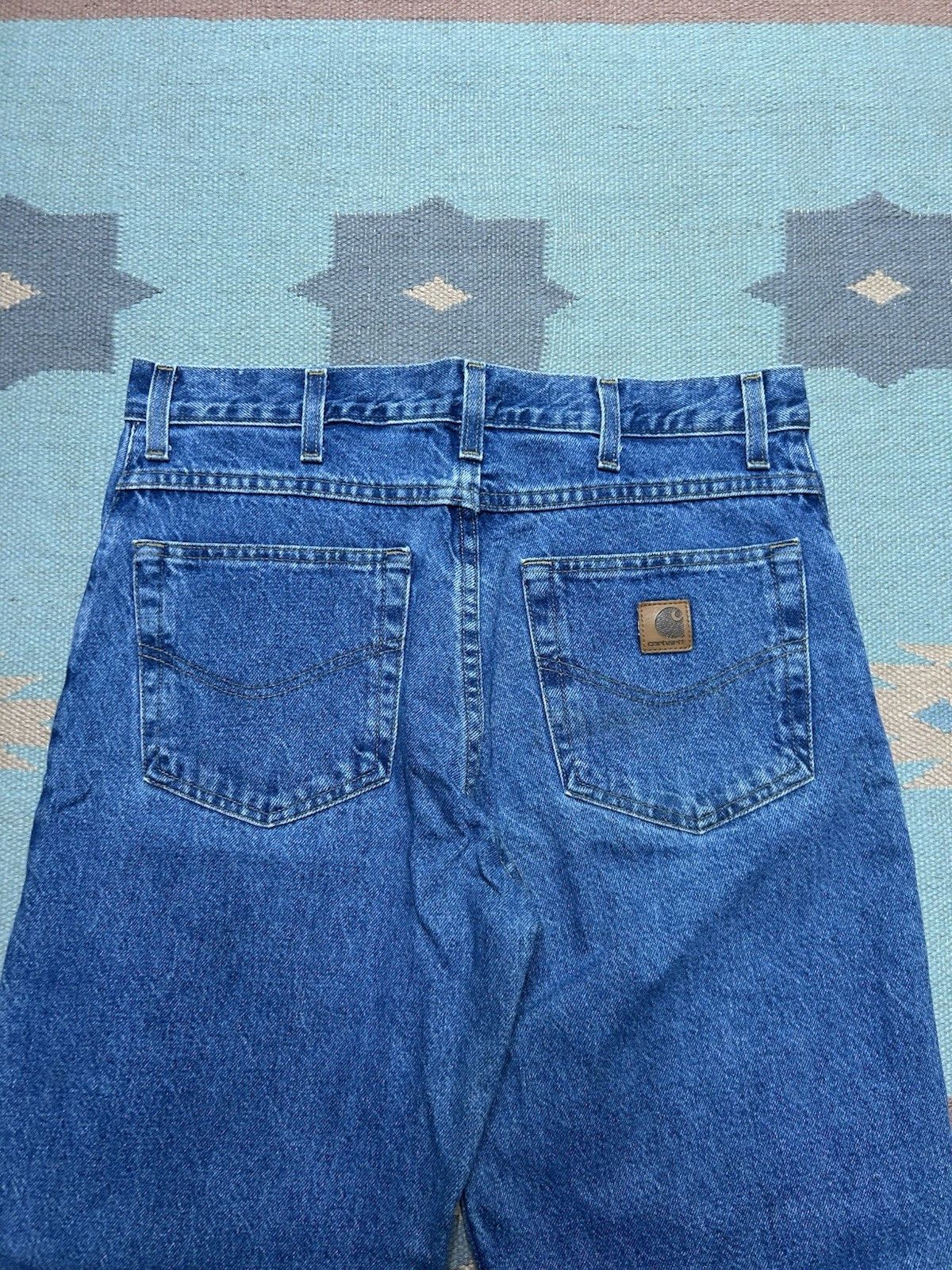 Vintage Vtg Carhartt jeans loose relaxed B17 DST dark skater 33x32 Size US 33 - 7 Thumbnail