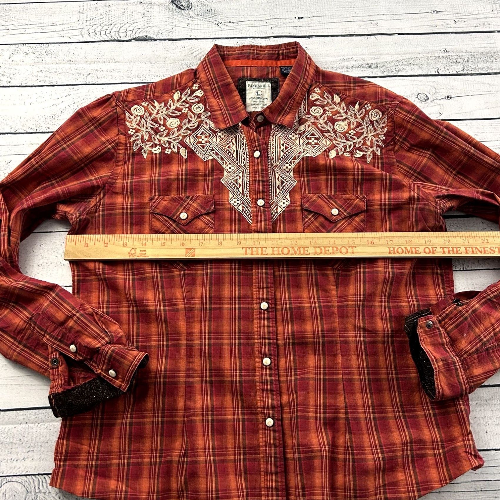 Vintage Panhandle Slim Shirt Long Sleeve Women L Red Pearl Snap Front Button Vintage Night Last Night's Shirt Womens Size L / US 10 / IT 46 - 5 Thumbnail