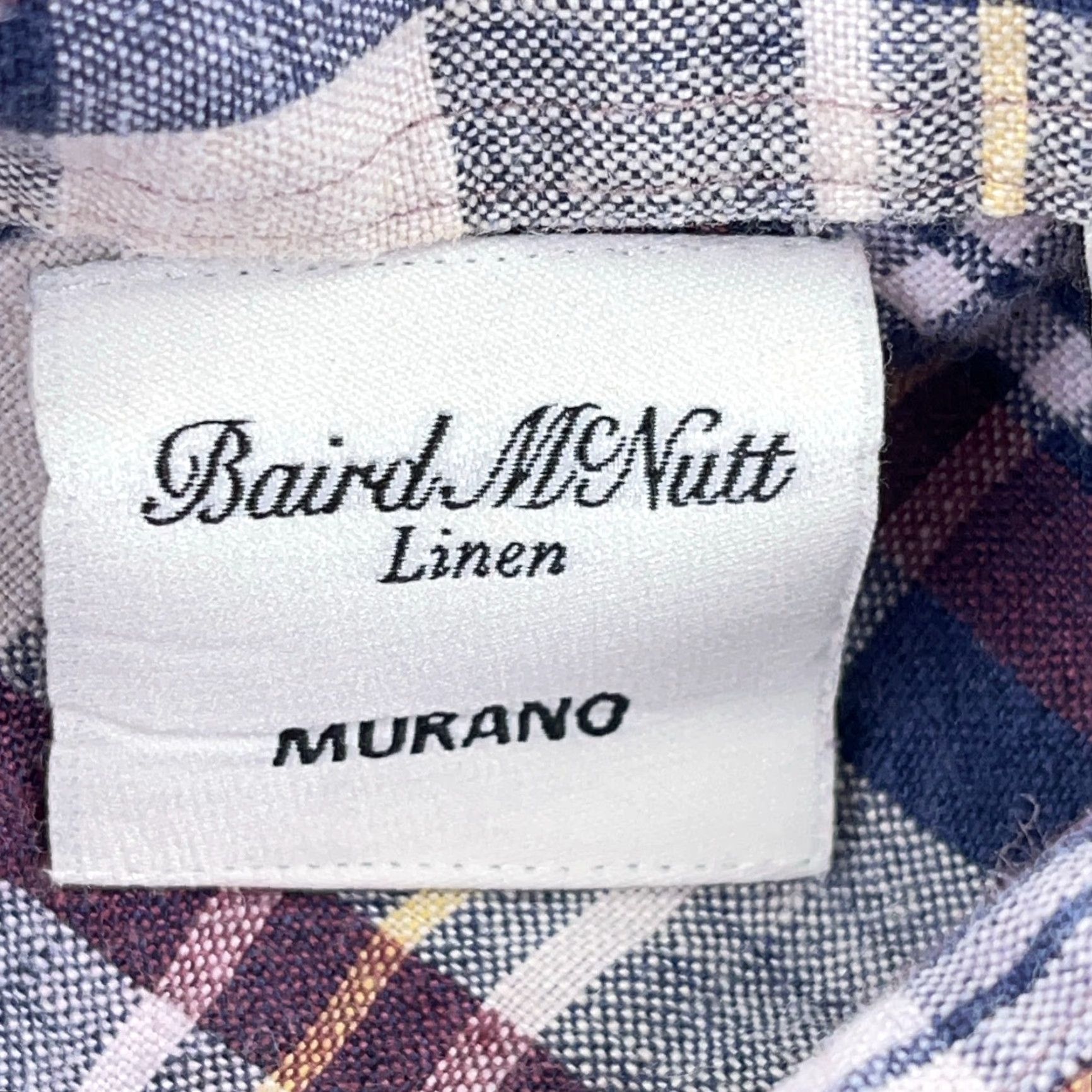Vintage Baird McNutt Linen Shirt Large Blue Red Plaid Button-Up Casual Mens Size US L / EU 52-54 / 3 - 7 Thumbnail