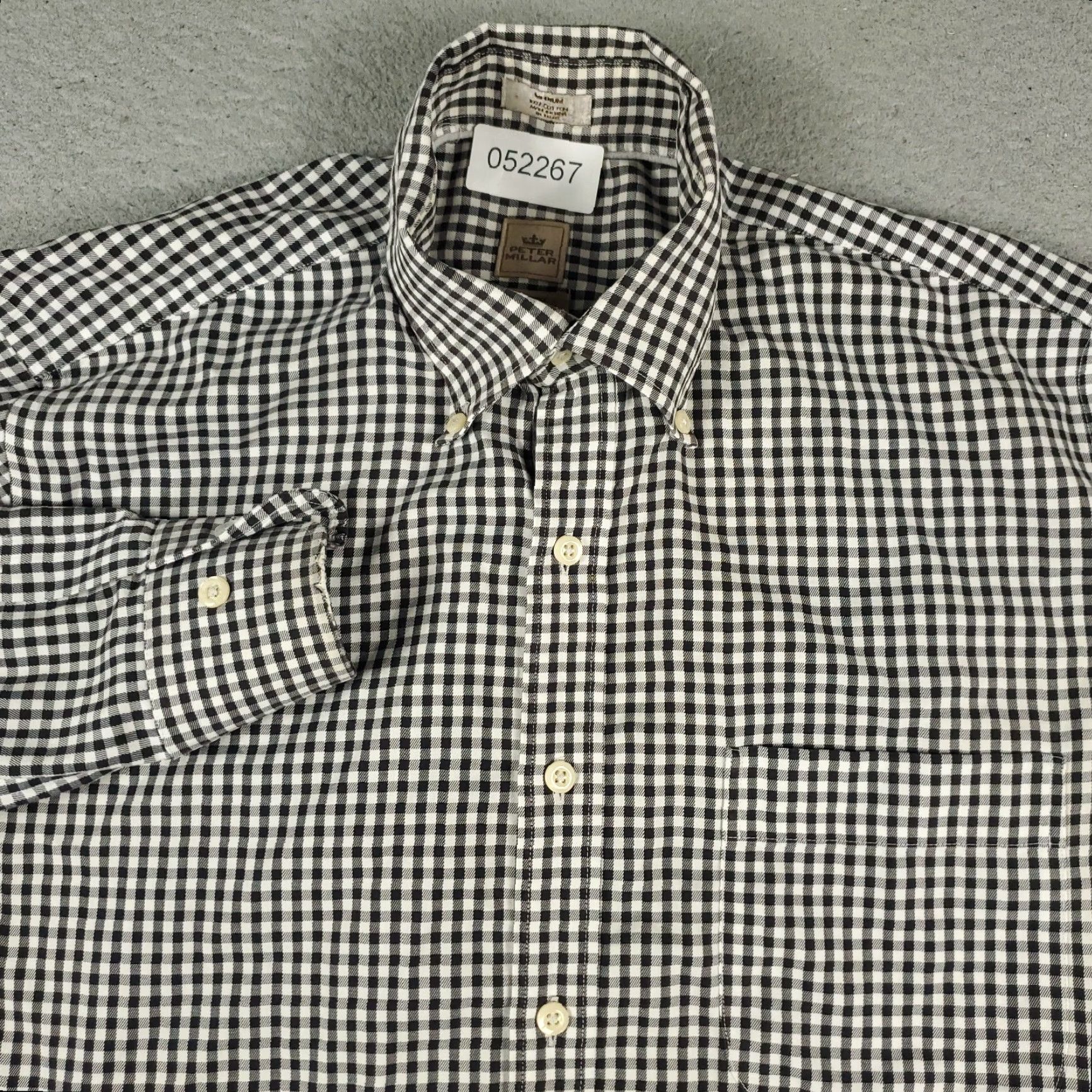Peter Millar Peter Millar Shirt Mens Medium Black Check Button-Up Long Sleeve Casual Business Formal Travel 90s? Size US M / EU 48-50 / 2 - 2 Thumbnail