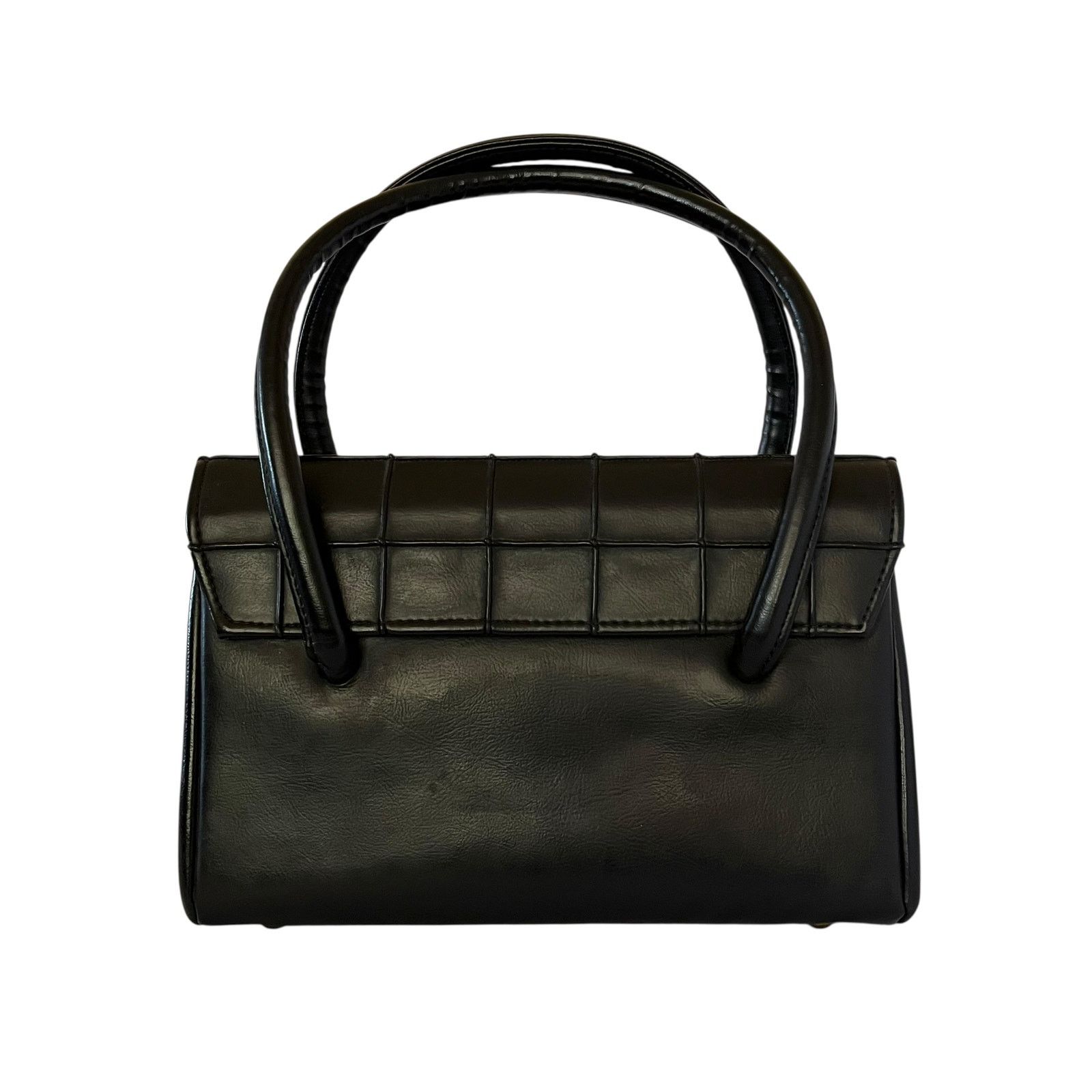 Vintage Vintage Verdi Black Embossed Turnlock Satchel Handbag Size ONE SIZE - 3 Thumbnail