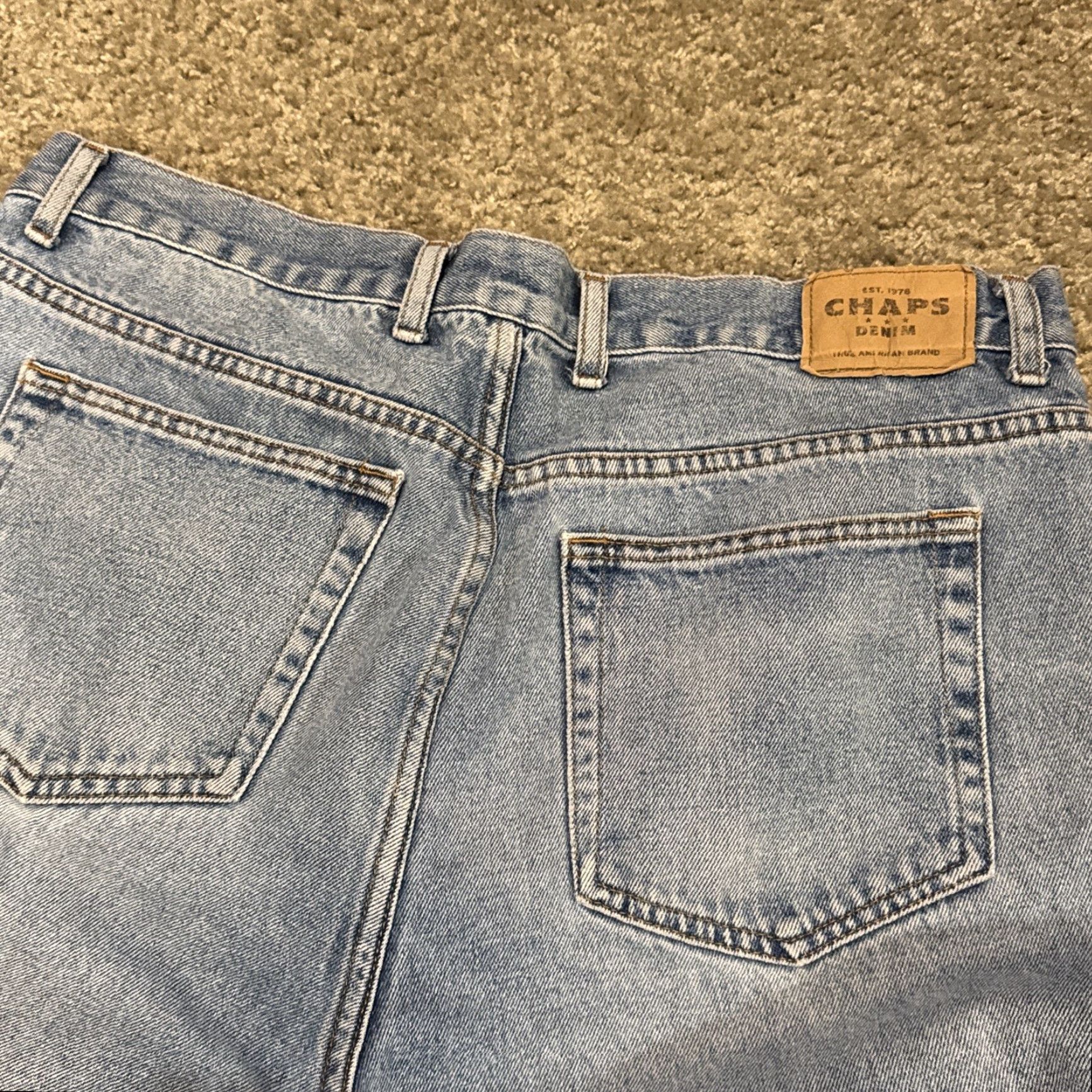 Chaps VINTAGE Chaps Ralph Lauren Jeans 90s Light Wash Straight Baggy Mens 36x30 Blue 90s Size US 36 / EU 52 - 4 Thumbnail