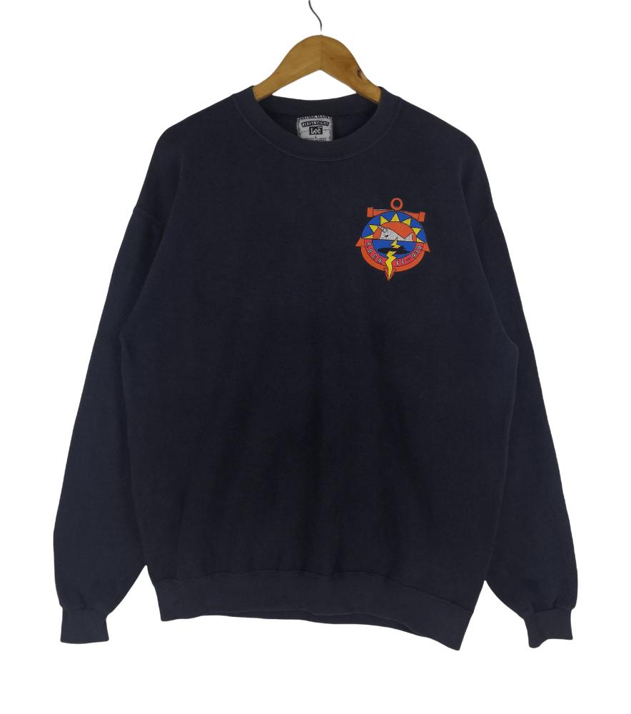 Vintage Vintage 90s R.O.C. Navy FF-938 Sweatshirt Navy Army Sweater Size US L / EU 52-54 / 3 - 2 Thumbnail