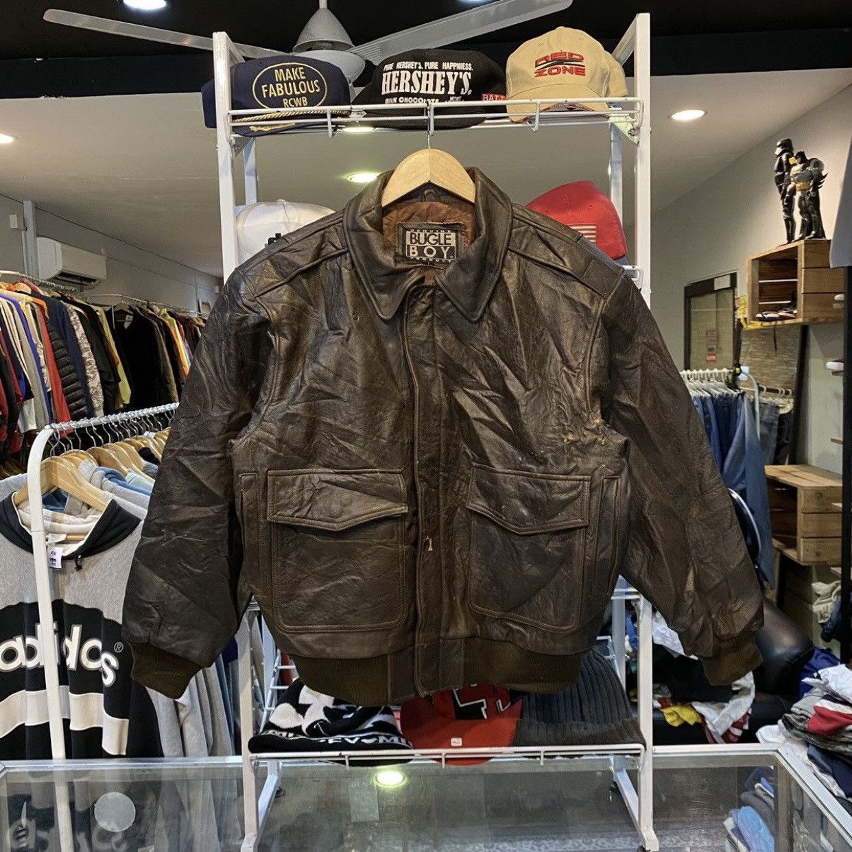 Bugle Boy Bugle Boy USA Type A-2 Flight Bomber Military Leather Jacket Size US L / EU 52-54 / 3 - 1 Thumbnail