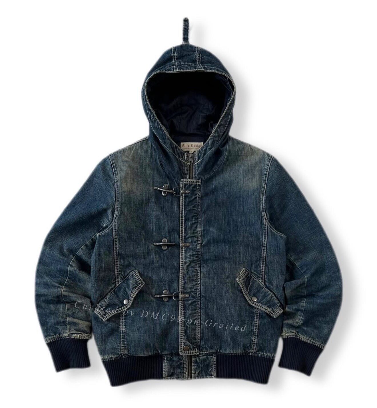 Vintage Vintage Allix Design Clasp Hooded Denim Jacket Size US M / EU 48-50 / 2 - 1 Thumbnail