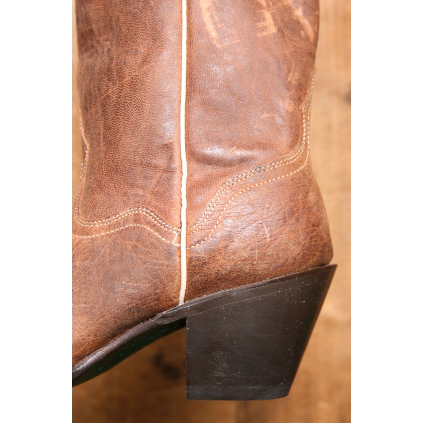Vintage VINTAGE J.B. DILLON Brown Goat Leather 13" Tall Western Cowgirl Boots Sz. 7.5 B Women Boots Size US 8 / IT 38 - 6 Thumbnail
