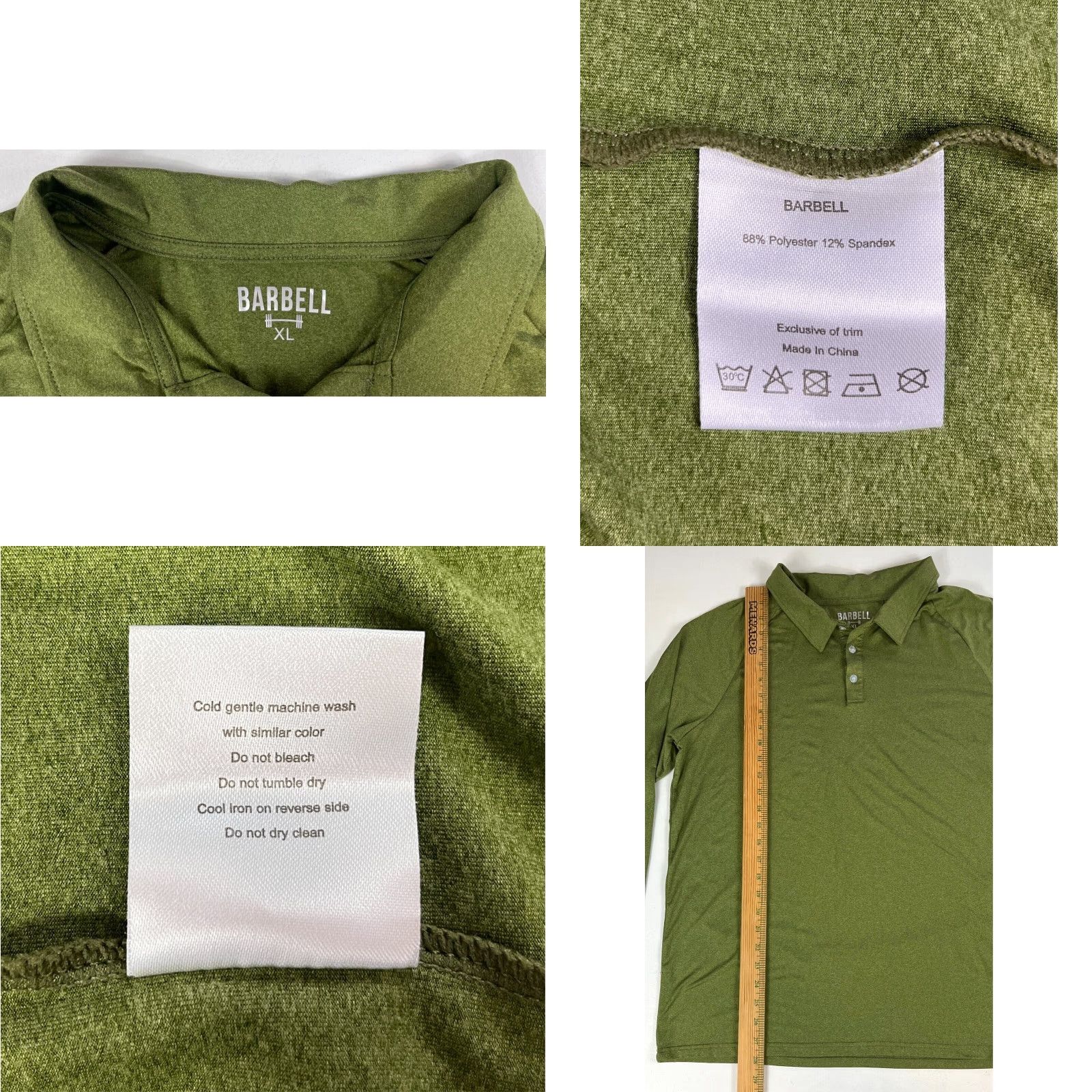 Vintage Barbell Apparel Men’s Long Sleeve Polo Shirt XL Green Barbell Apparel Polo Shirt Men’s XL Long Sleeve Green Performance Gym & Training Size US XL / EU 56 / 4 - 8 Thumbnail