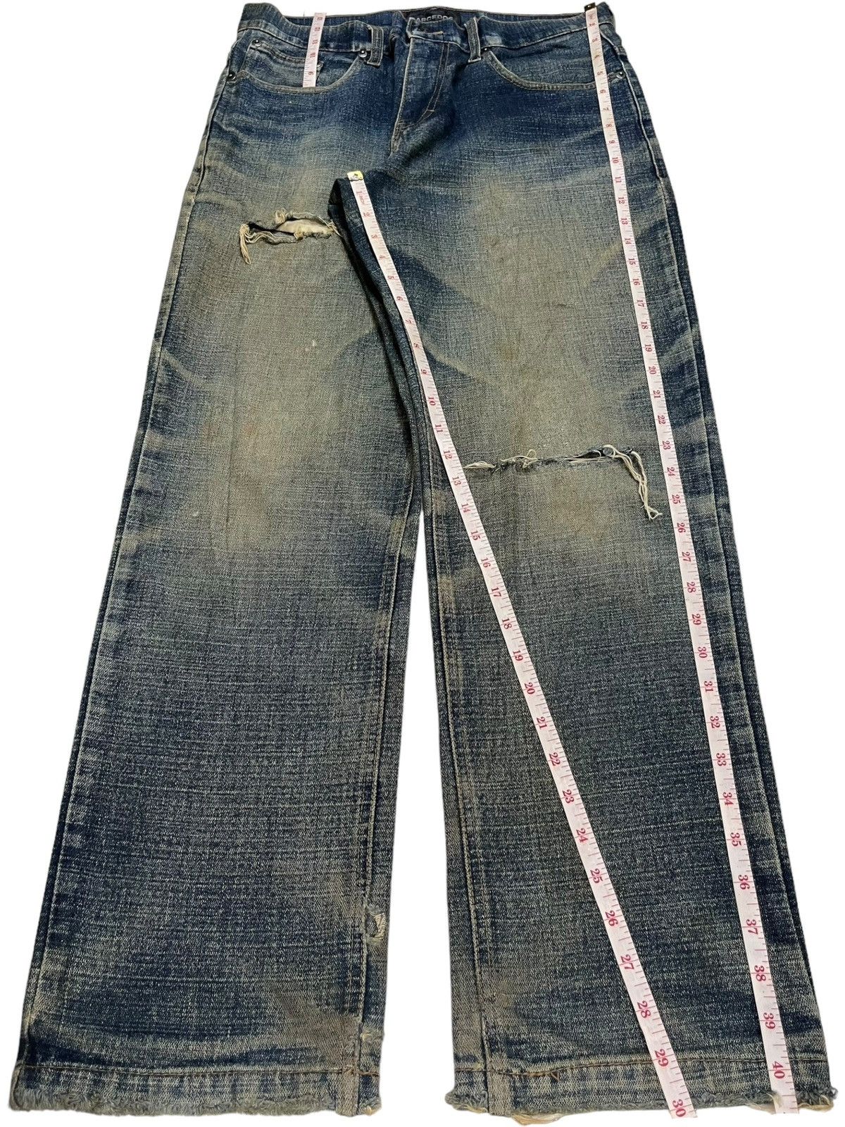 Japanese Brand Vintage Japanese Brand Sick Mud Wash Distressed Loose Jeans Size US 31 - 12 Thumbnail