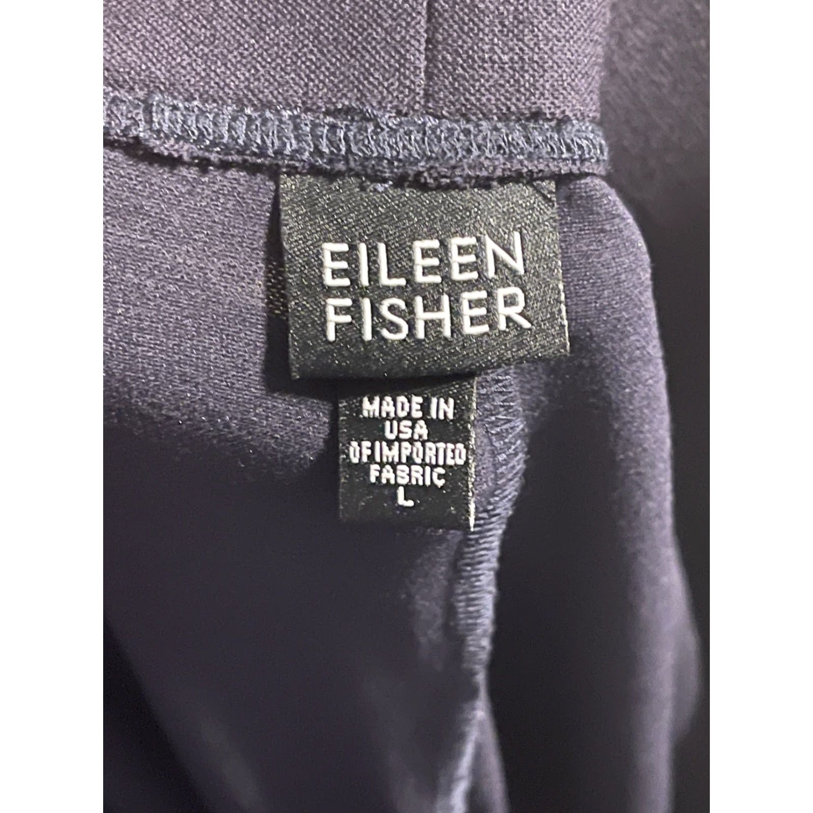 Eileen Fisher EILEEN FISHER Pants - Pull On Cropped Straight Leg Black 32.5" Inseam Viscose Stretch Women's Large Casual Business Size 36" / US 14 / IT 50 - 3 Thumbnail