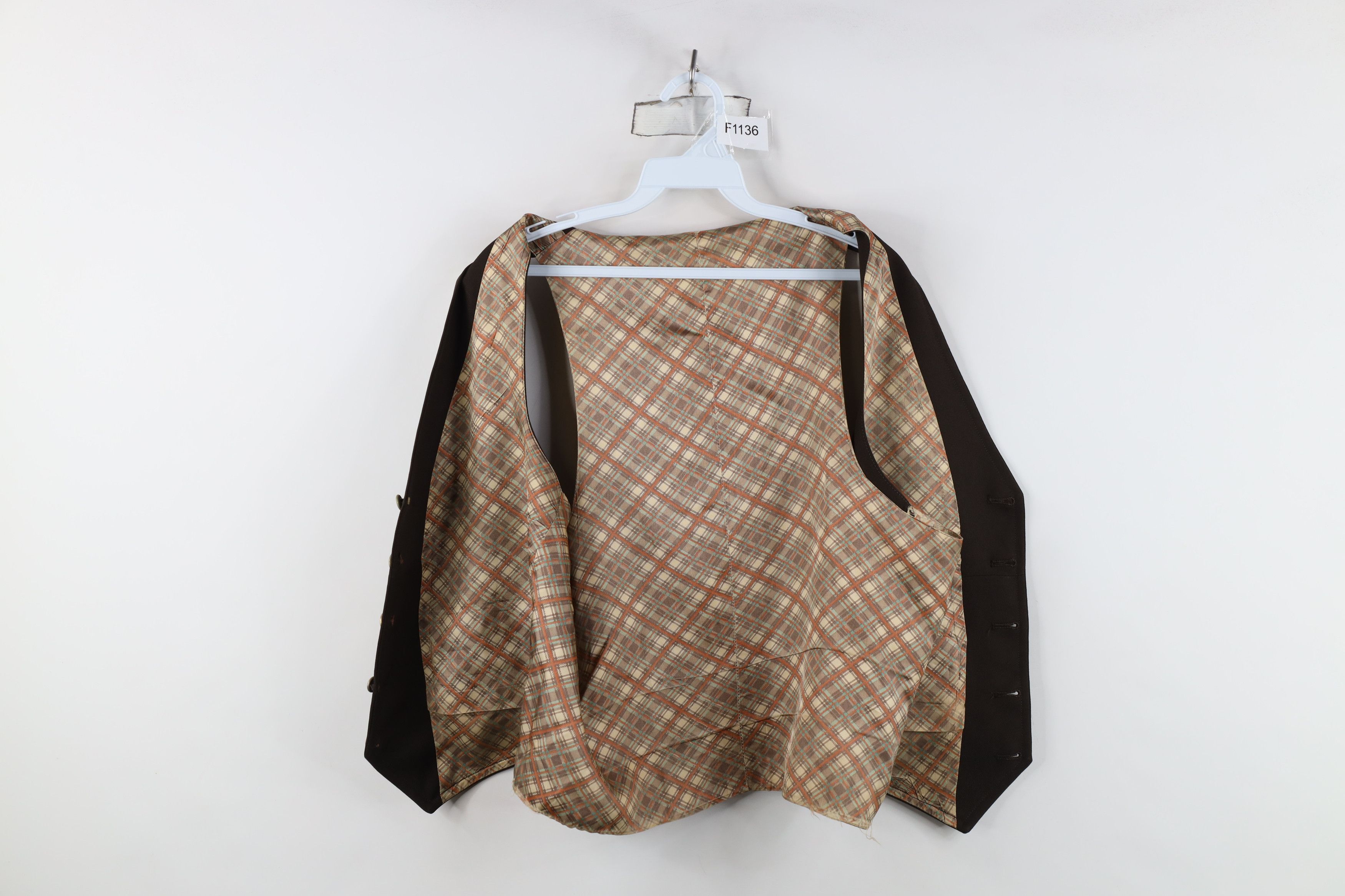 Vintage Vintage 50s 60s Rockabilly Wool Silk Suit Vest Jacket Brown Size US L / EU 52-54 / 3 - 10 Thumbnail