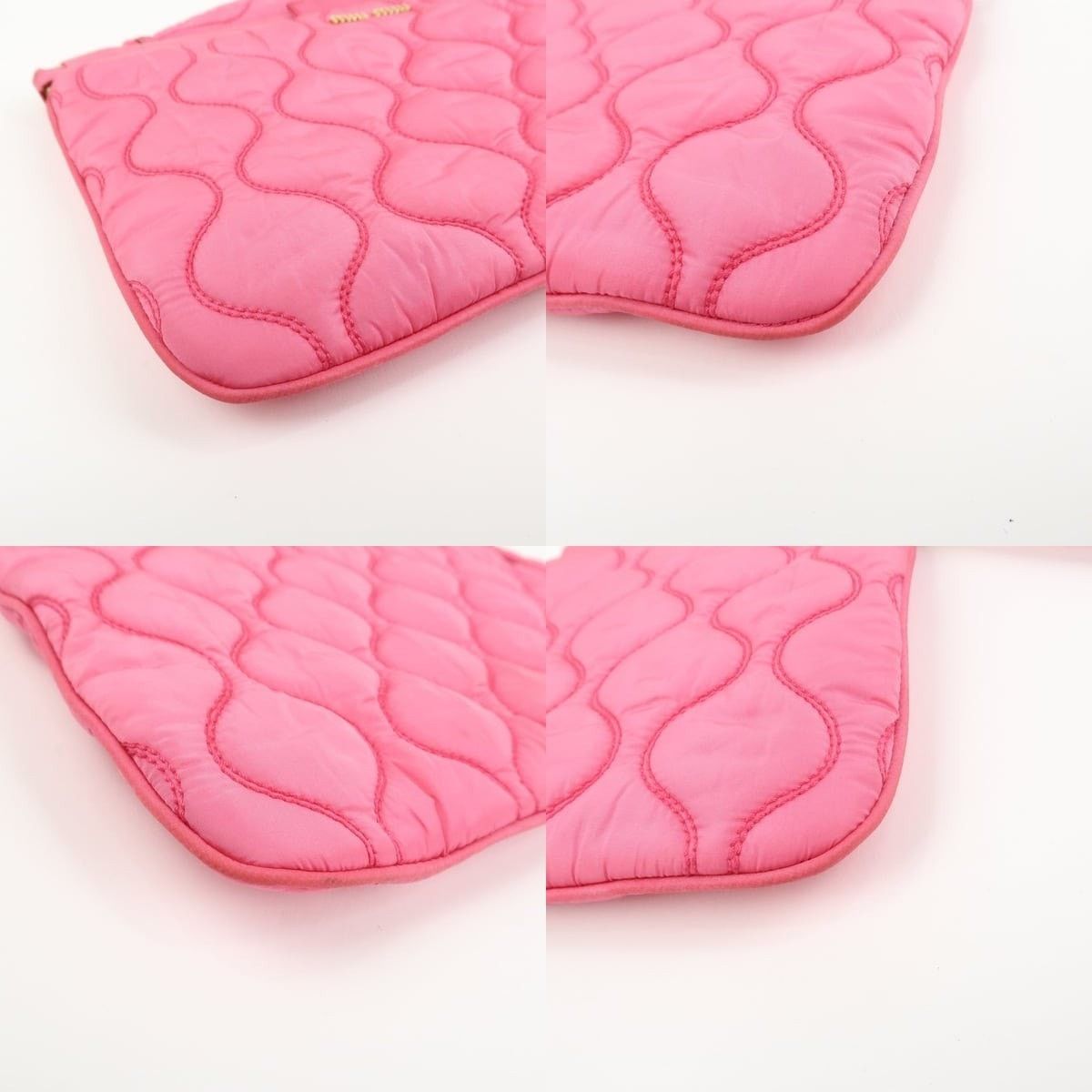 Miu Miu Miu Miu Quilted Nylon Wristlet Pink Size ONE SIZE - 4 Thumbnail