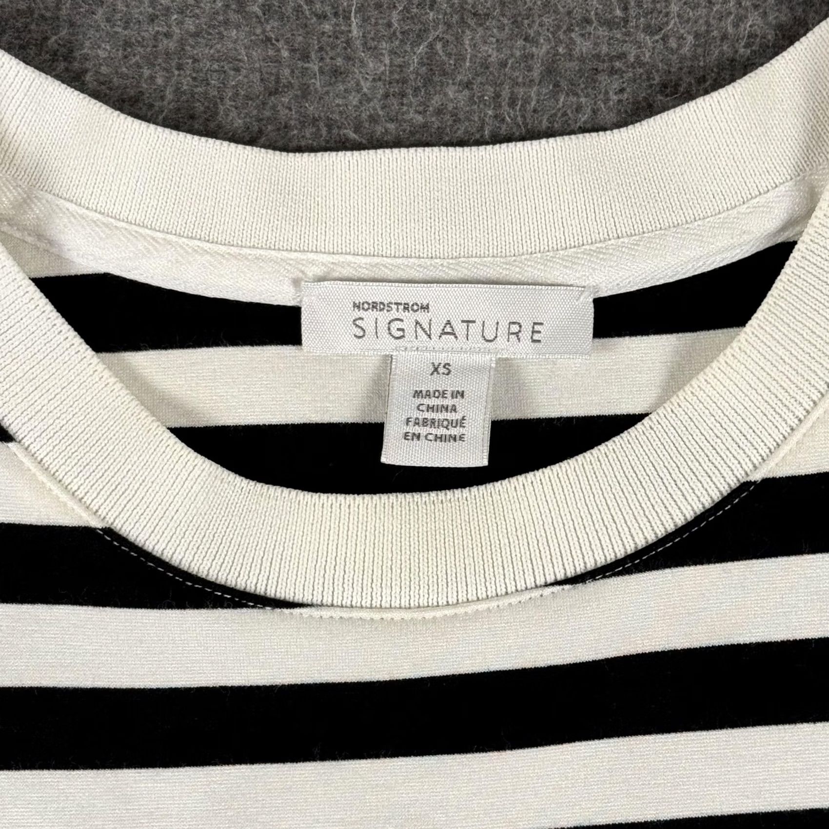 Nordstrom Nordstrom Shirt Dress Womens XS Striped Short Sleeve Stretch Casual Size XS / US 0-2 / IT 36-38 - 2 Thumbnail
