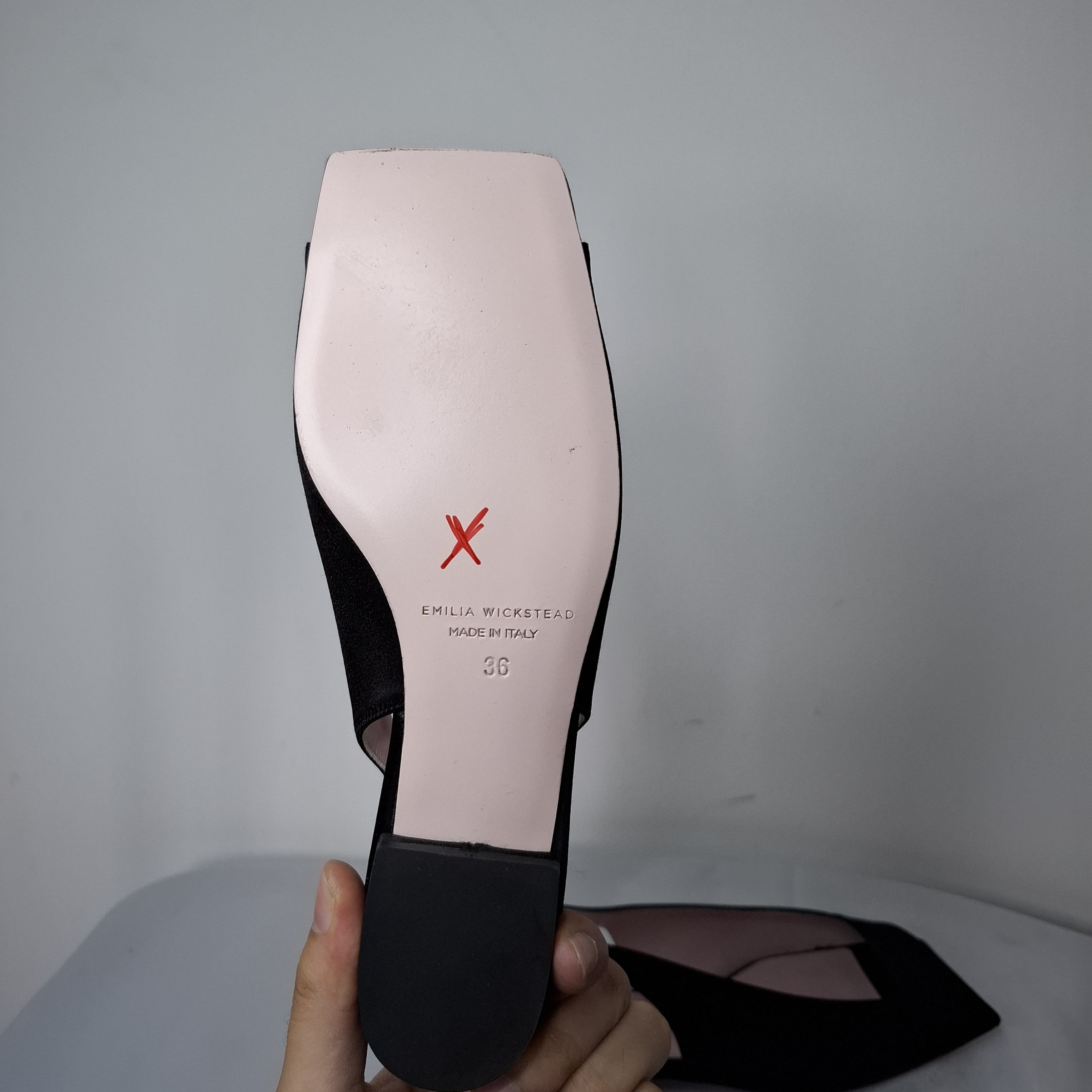 Emilia Wickstead Emilia Wickstead Sabine Open Toe Black Slingback Flats Size US 5.5 / IT 35.5 - 10 Thumbnail