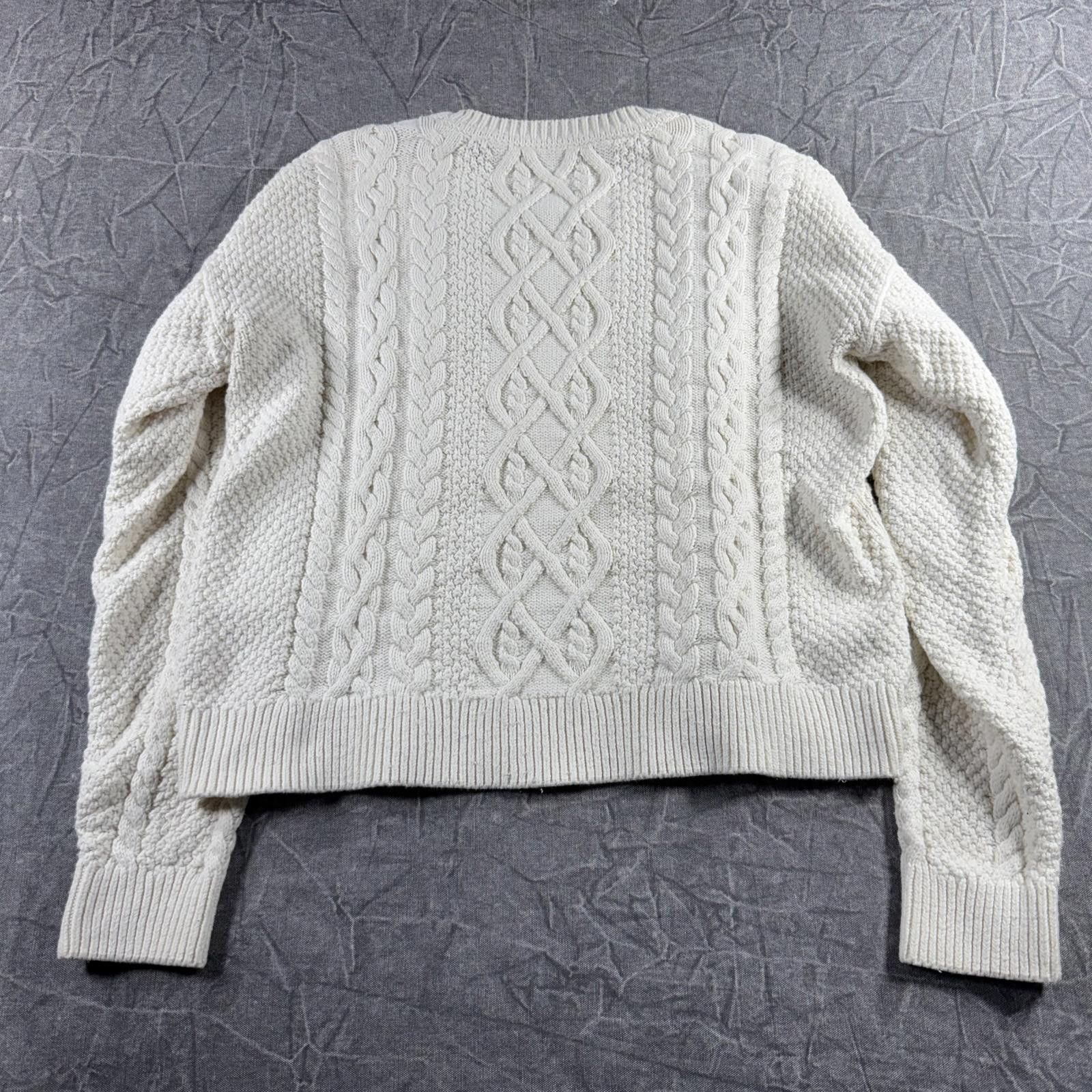 Abercrombie & Fitch Abercrombie Sweater Women's S White Cable Knit Size S / US 4 / IT 40 - 7 Thumbnail