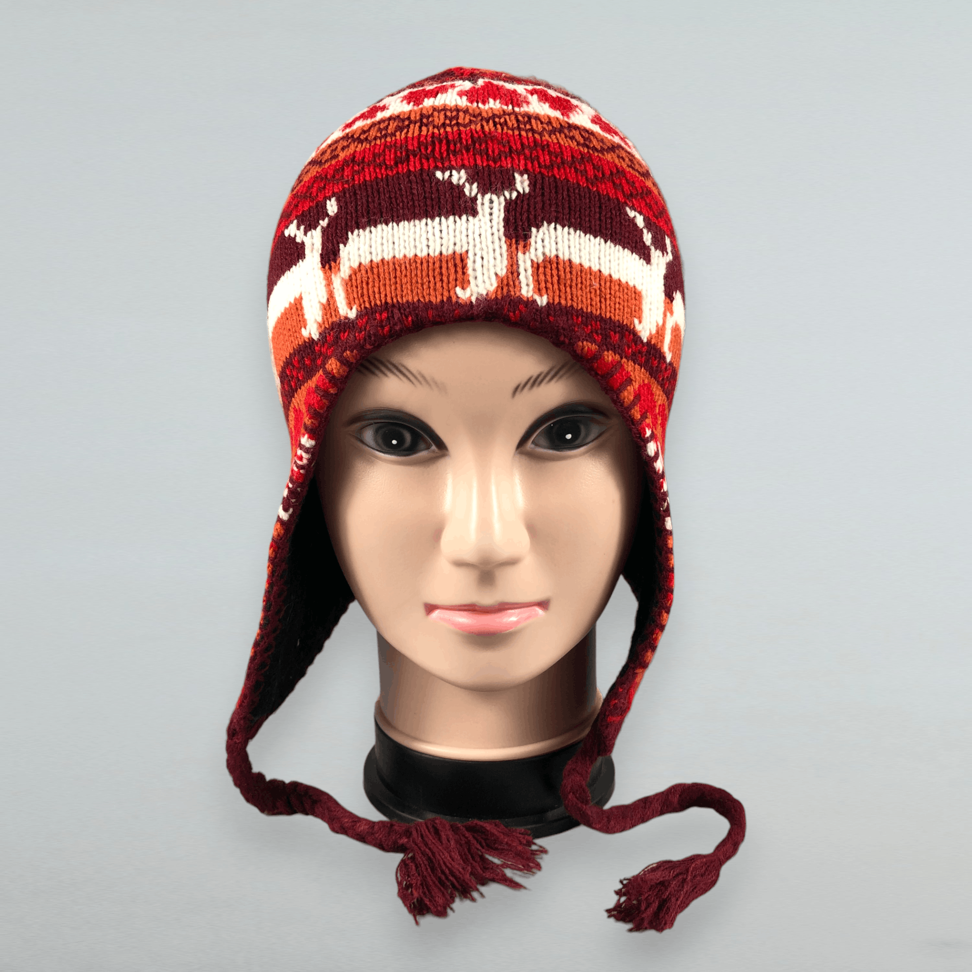 Japanese Brand Knit Fair Isle Earflap Beanie Size ONE SIZE - 1 Thumbnail