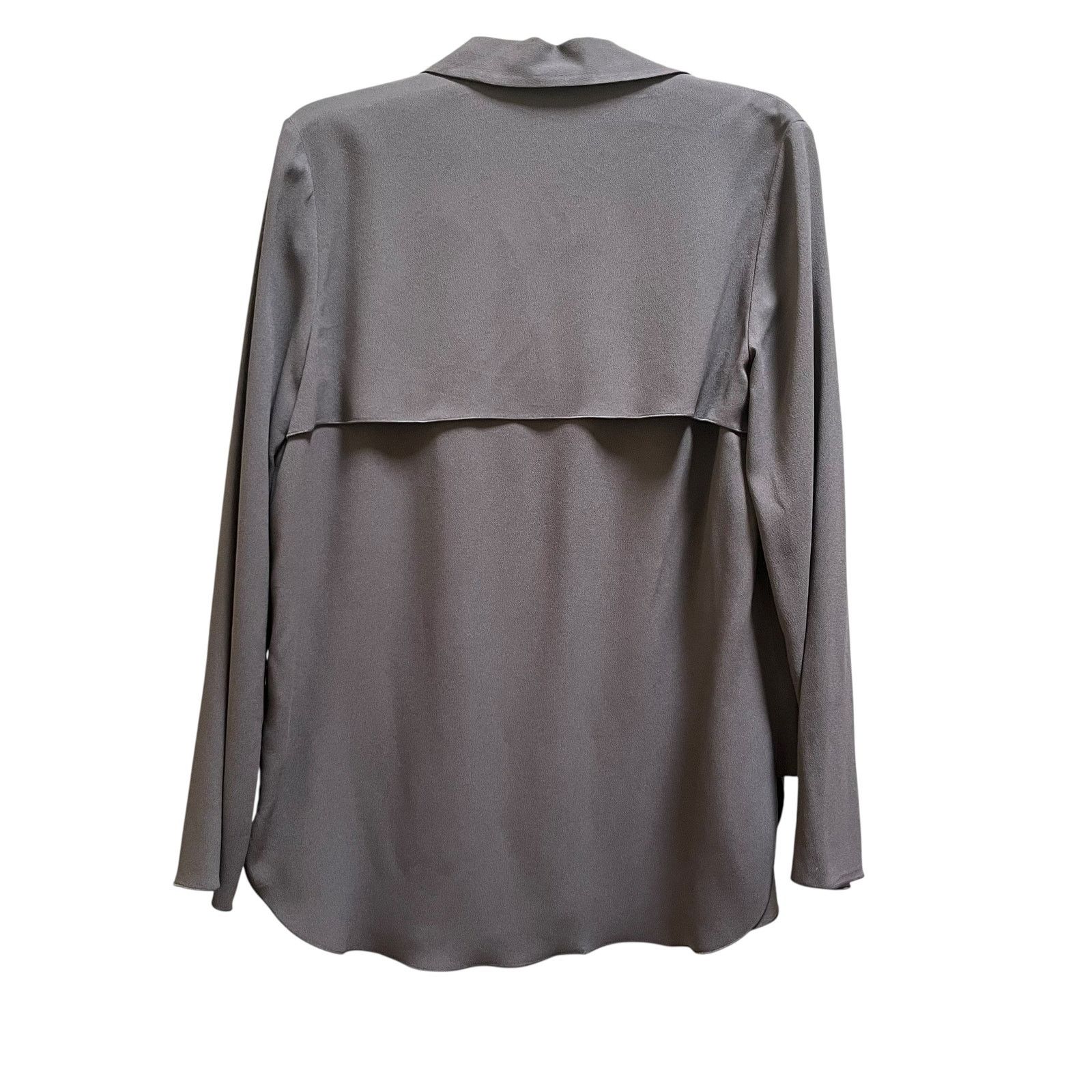 Piazza Sempione Piazza Sempione Gray Layered Crepe Split Neck Blouse Size M / US 6-8 / IT 42-44 - 5 Thumbnail