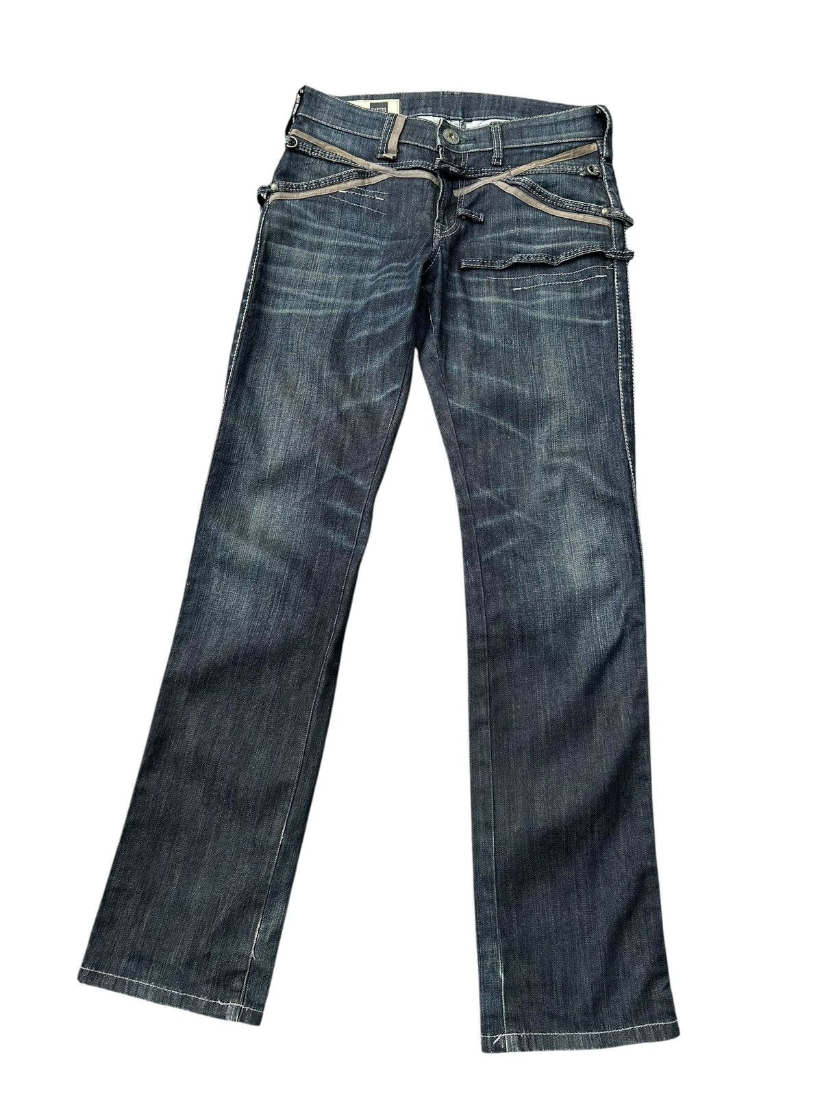 Marithe + Francois Girbaud Marithé + François Girbaud Punk Bondage Style Denim Jeans ☠️ Size US 31 - 3 Thumbnail