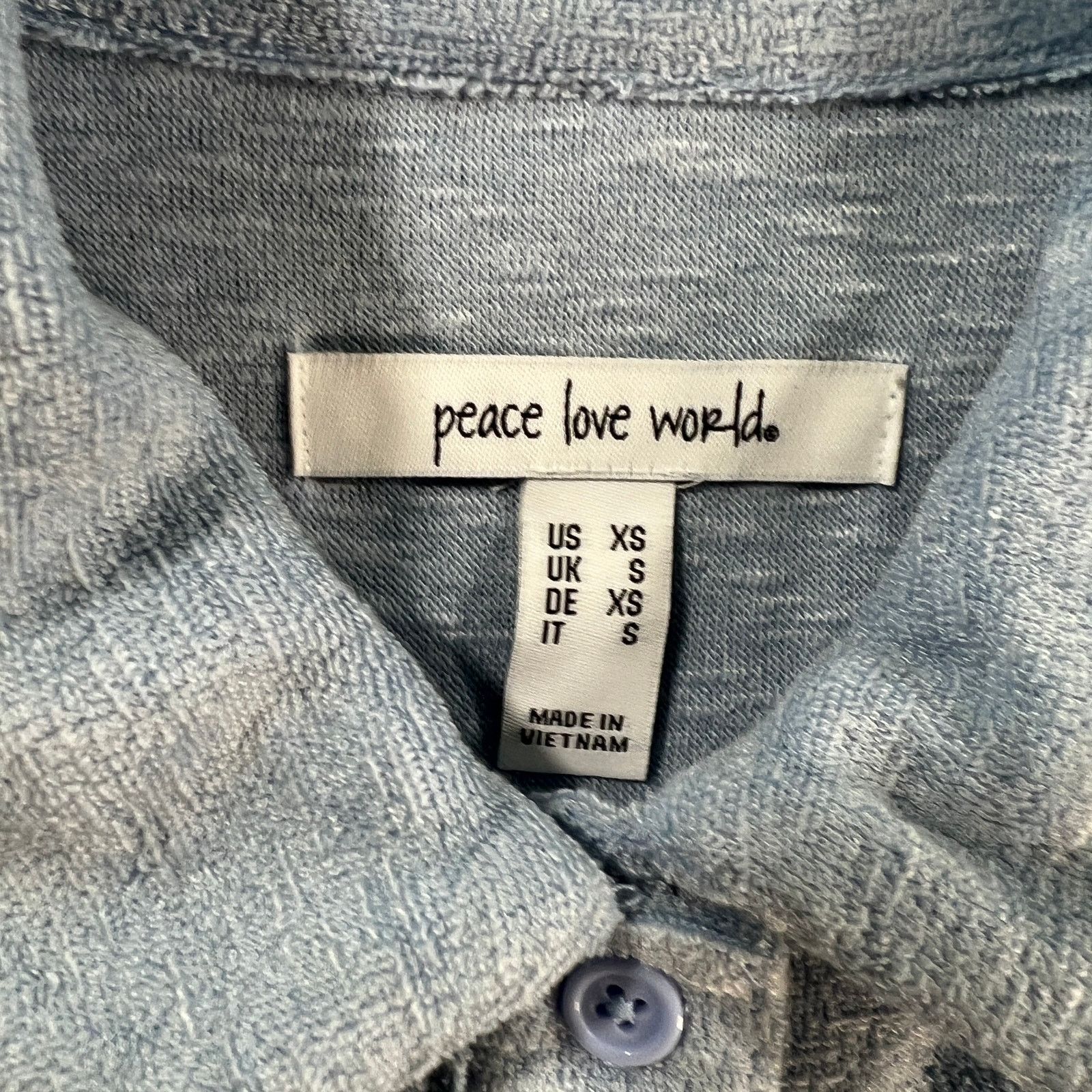 Other Peace Love World Terry Cloth Polo Shirt Serenity Size XS / US 0-2 / IT 36-38 - 3 Thumbnail