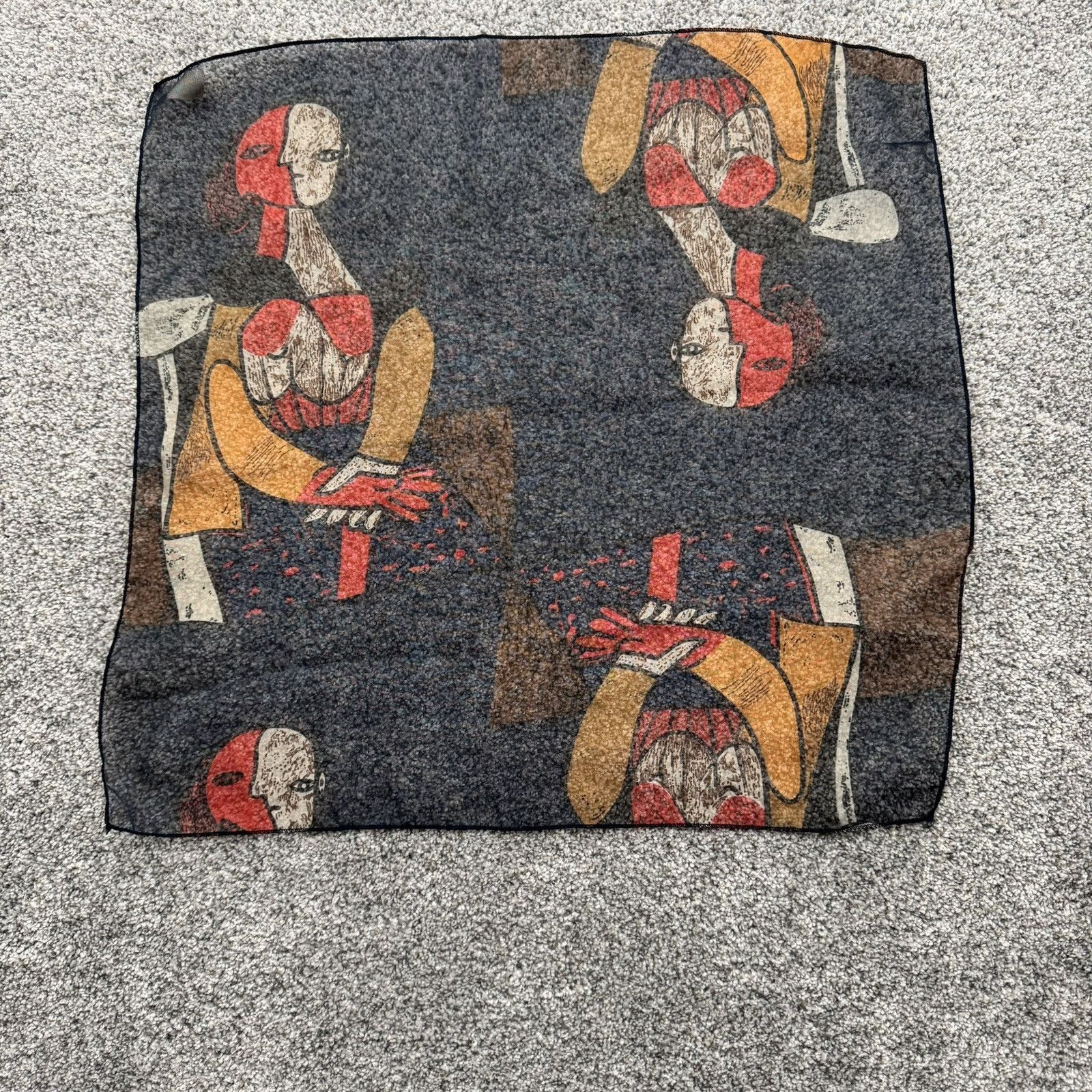 Other 90s Vintage Scarf Sheer Abstract Artsy Avant-Garde Picasso Size ONE SIZE - 1 Thumbnail