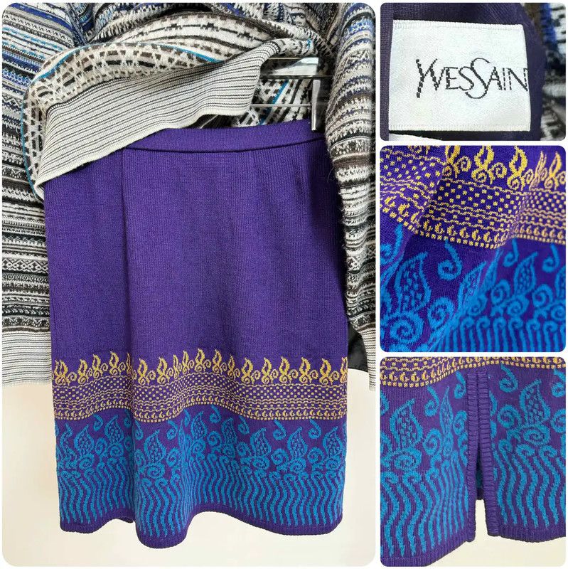 Yves Saint Laurent Yves Saint Laurent Purple Wool Half Skirt 0089 Size 28" / US 6 / IT 42 - 1 Thumbnail