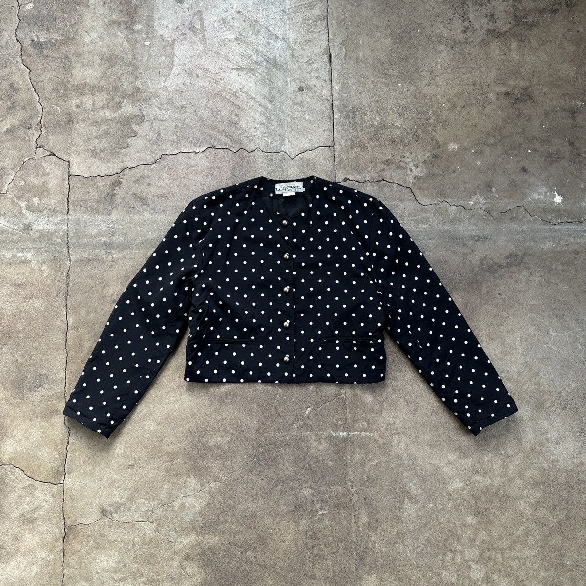 Designer × Vintage Vintage 80’s Mod Ecran Paris Polkadot Crop Blazer Size M / US 6-8 / IT 42-44 - 1 Thumbnail