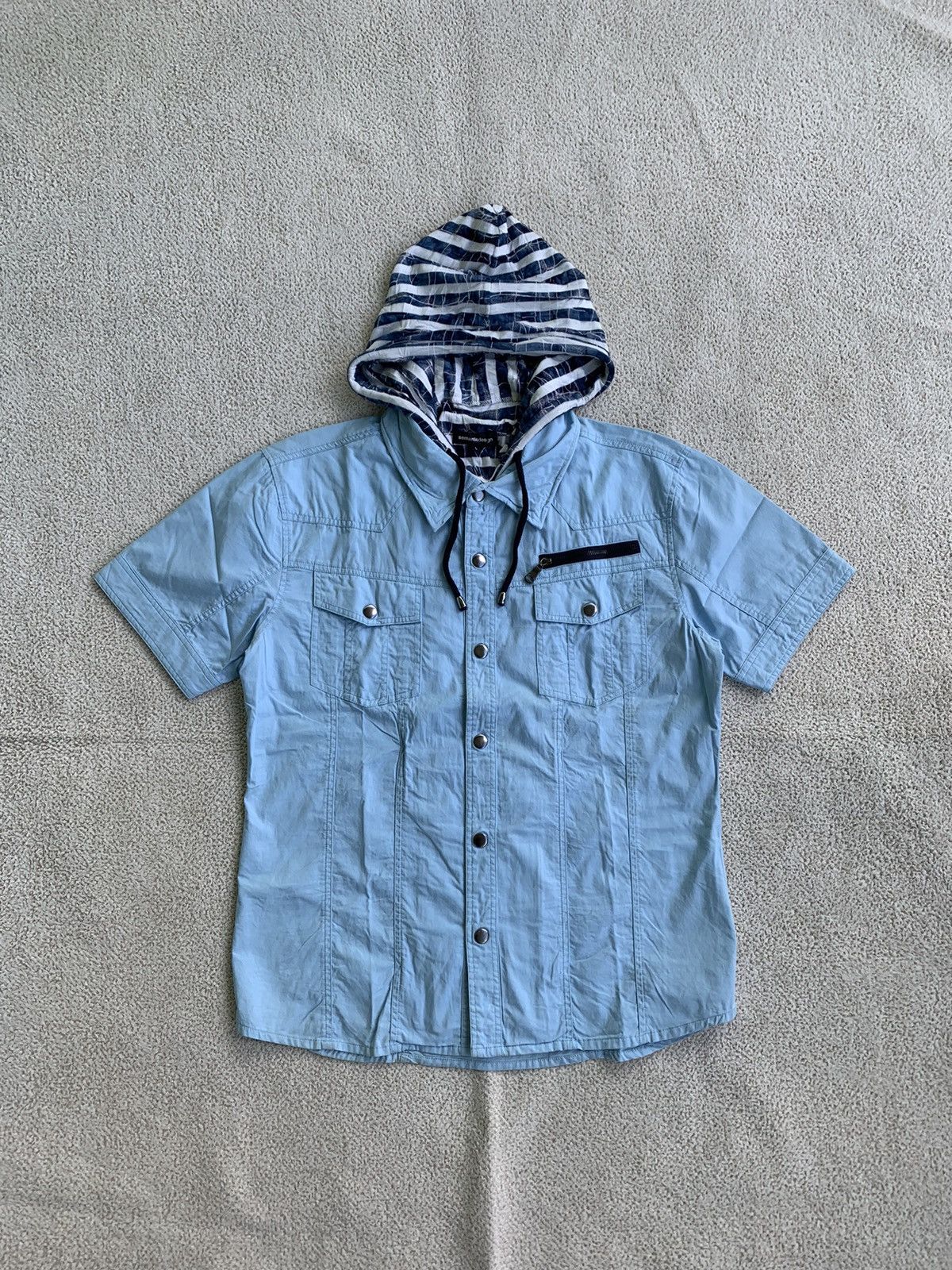 If Six Was Nine × Le Grande Bleu (L.G.B.) × semanticdesign Semantic Design Double Layer Hoodie Snap button shirt Size US L / EU 52-54 / 3 - 2 Thumbnail