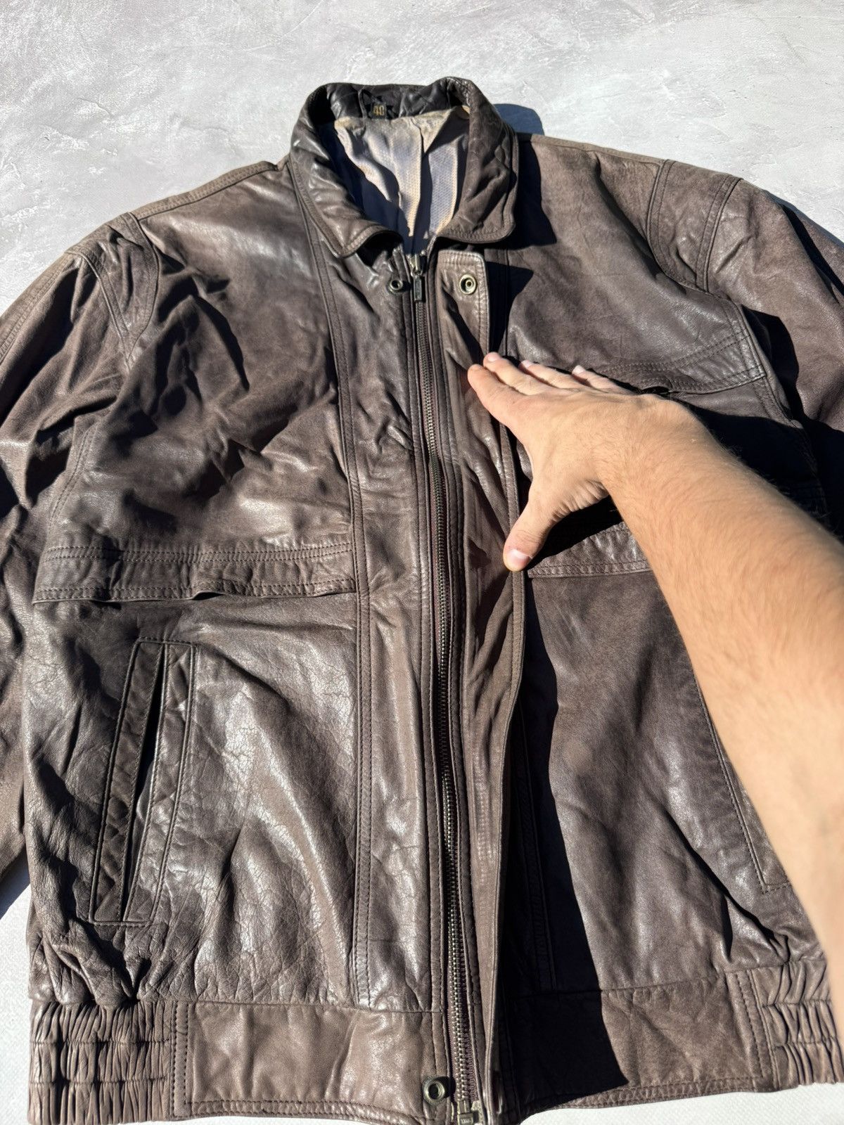 Leather Vintage Distressed Brown Leather Jacket Y2k Size US M / EU 48-50 / 2 - 3 Thumbnail