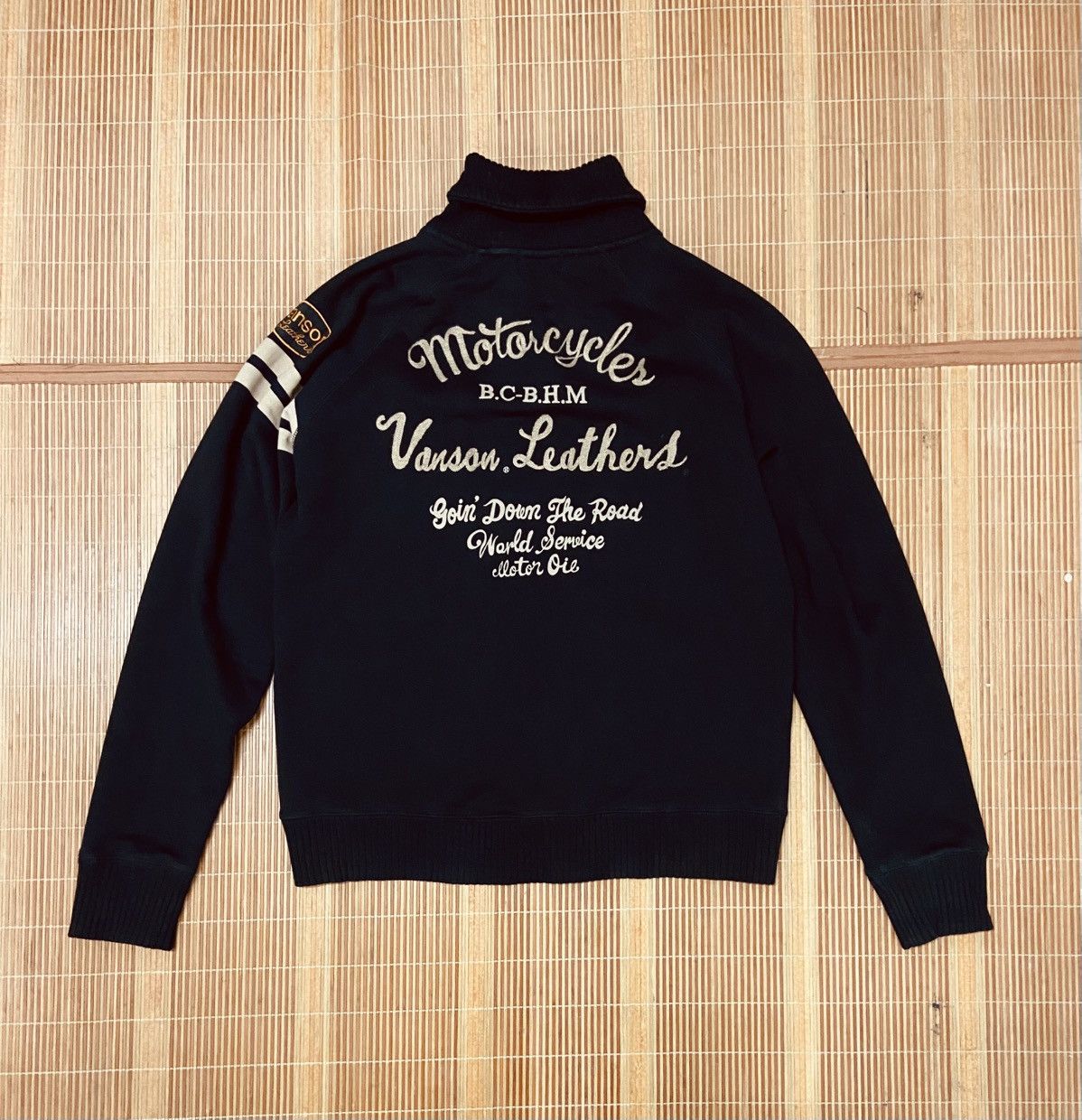 Vanson Leathers VANSON COTTON BOSTON MASS ZIPPER SWEATER Size US XL / EU 56 / 4 - 2 Thumbnail