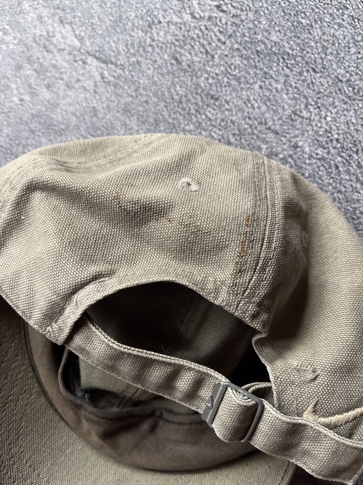 Nike × Vintage Vintage Nike Metal Swoosh Cap Dad Hat 90s like drill Size ONE SIZE - 6 Thumbnail