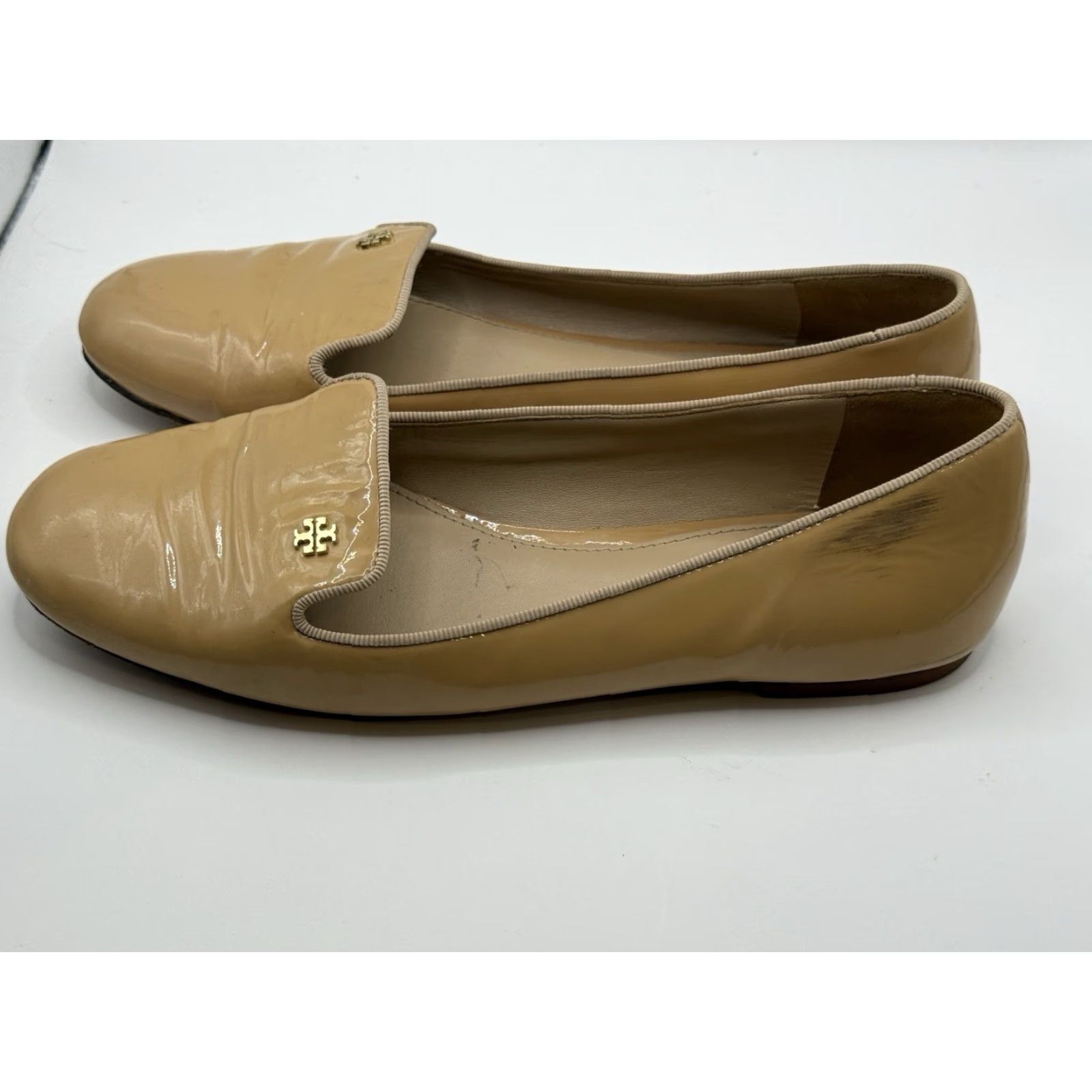 Tory Burch VINTAGE Tory Burch Loafers Women's 8M Beige Patent Leather Slip-On Flats Size US 8 / IT 38 - 4 Thumbnail