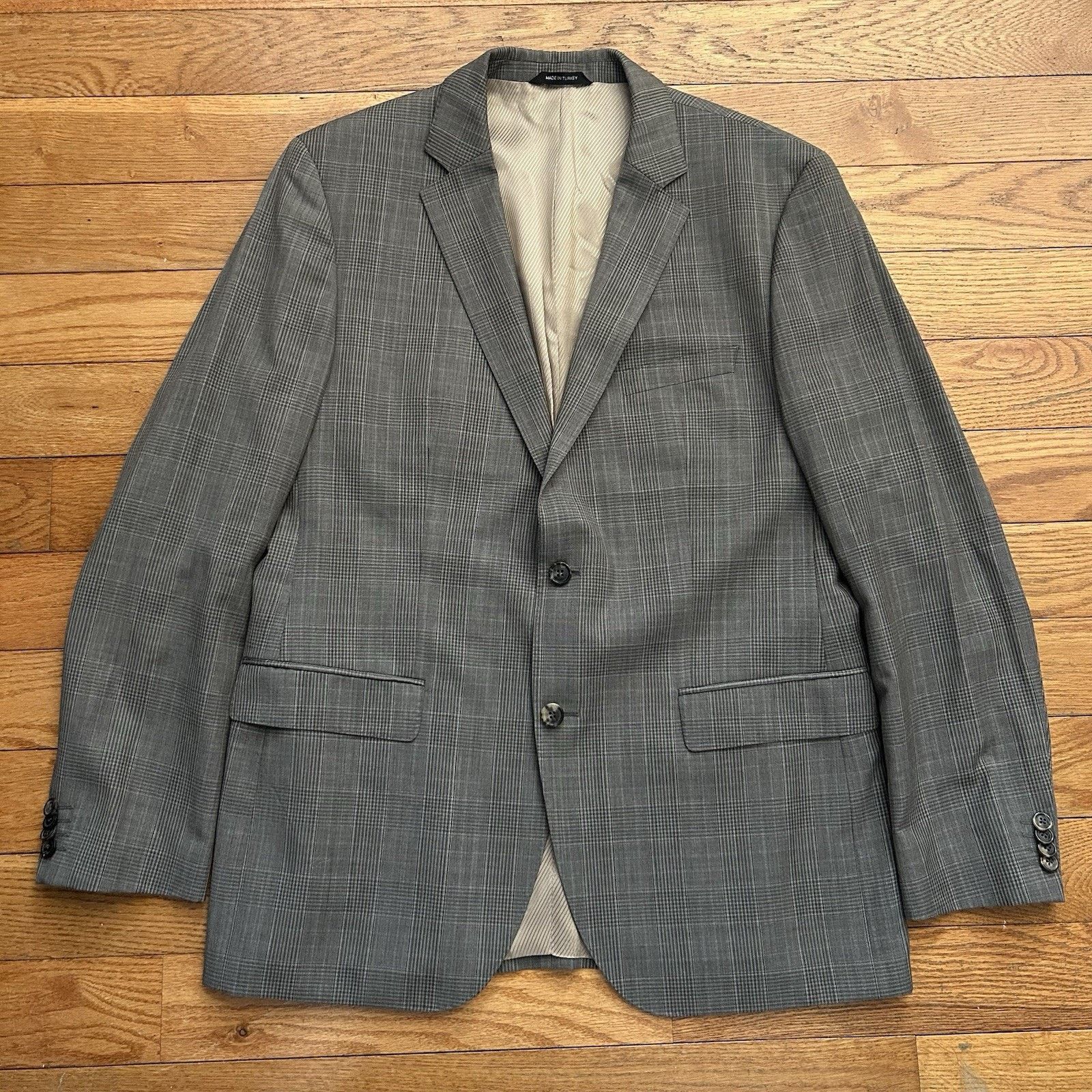 Hugo Boss James Sharp 2 Super 100 Wool Plaid Suit Jacket Blazer 42R Size 42R - 1 Thumbnail