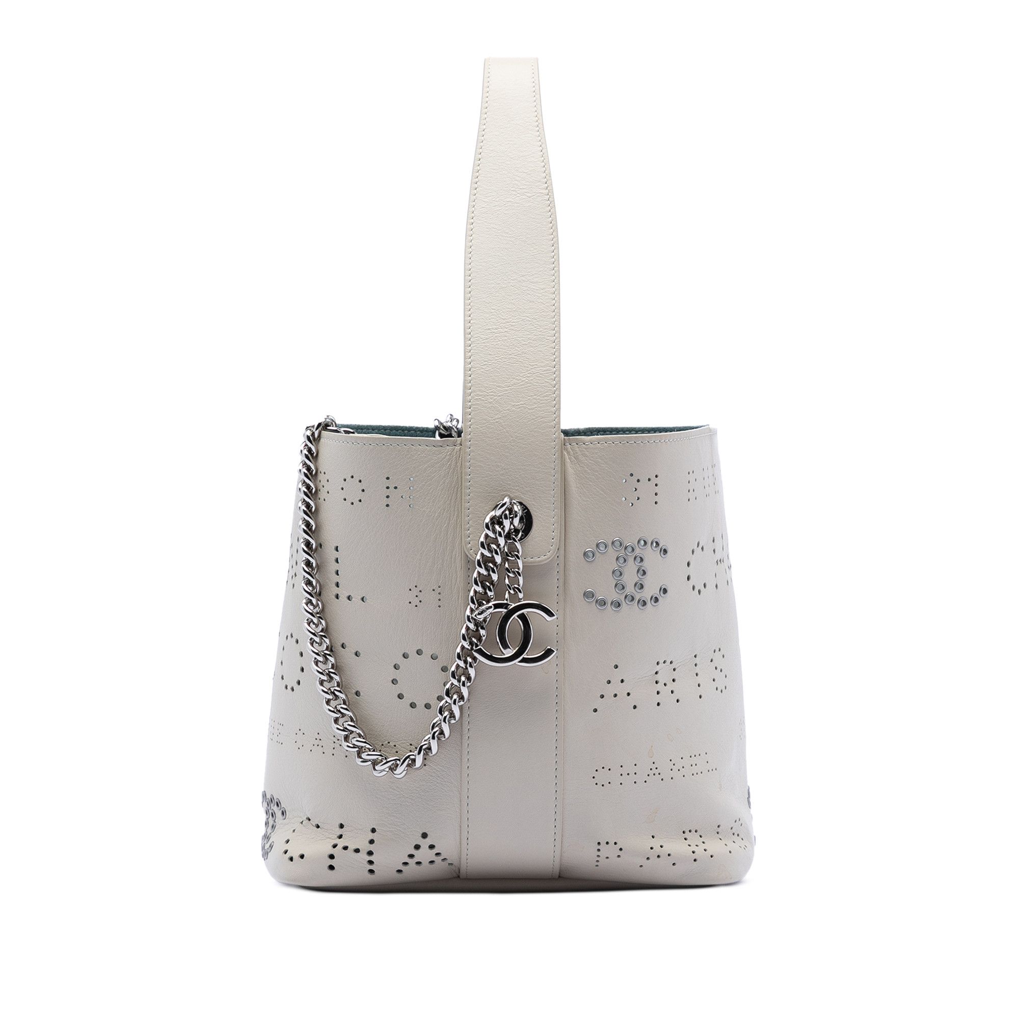 Chanel Chanel Small Perforated Calfskin Logo Eyelet Bucket Bag Size ONE SIZE - 1 Thumbnail